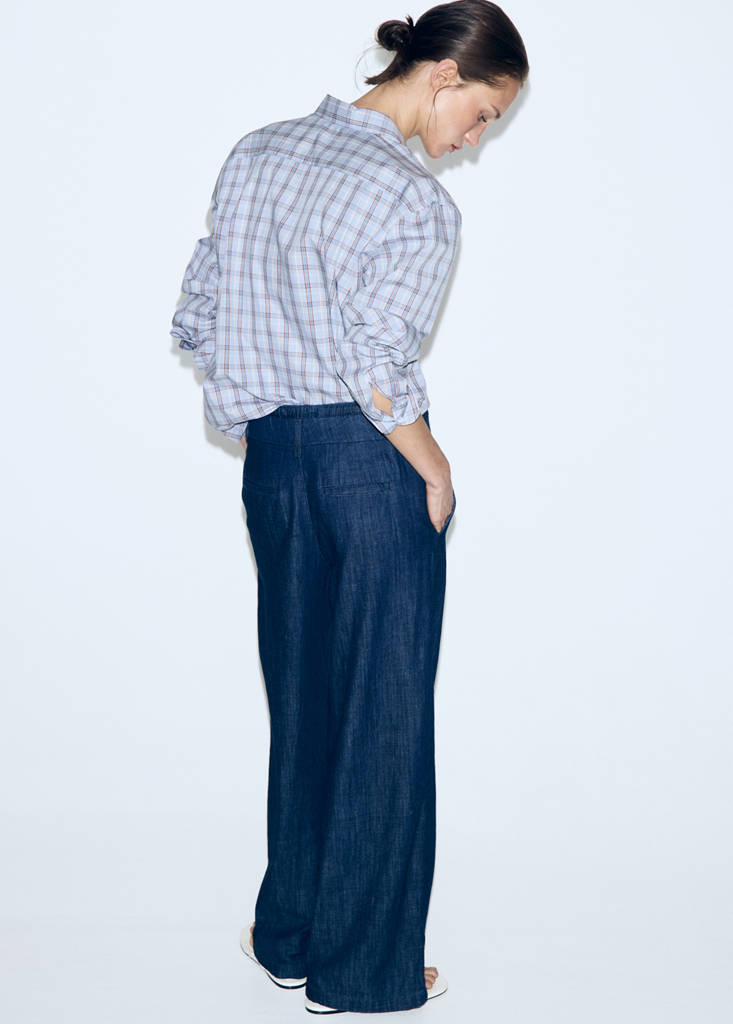 Wide leg denim trousers — Open Blue