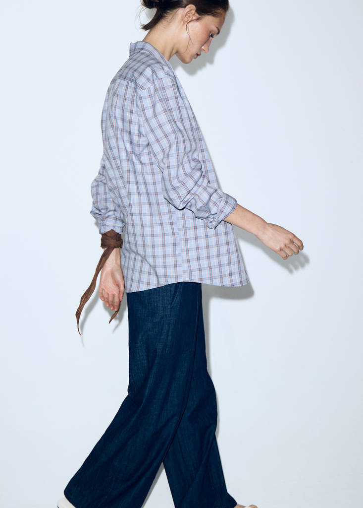 Wide leg denim trousers — Open Blue