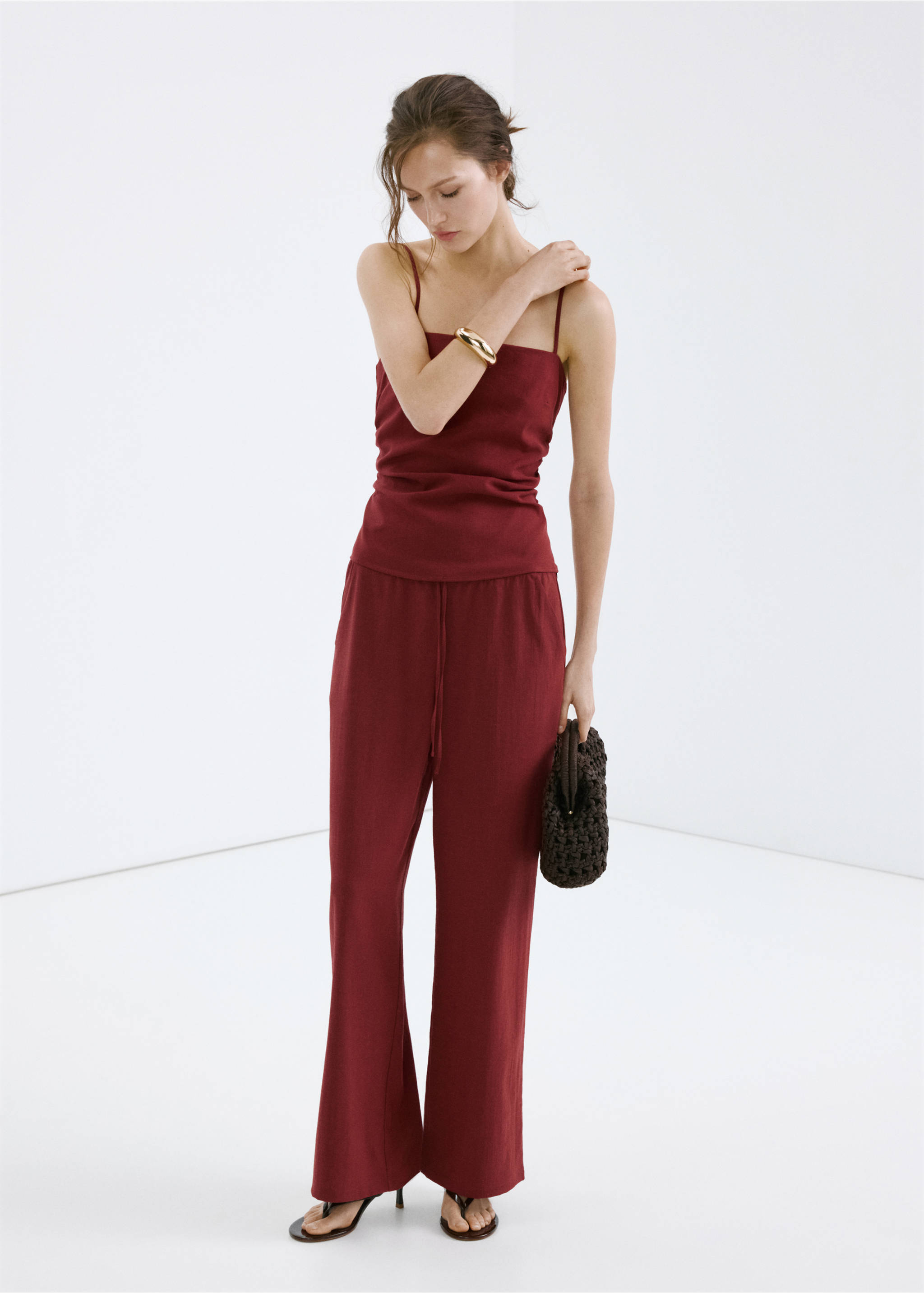 Bow straight trousers - General plane, Red. Ref: 27039057-00.