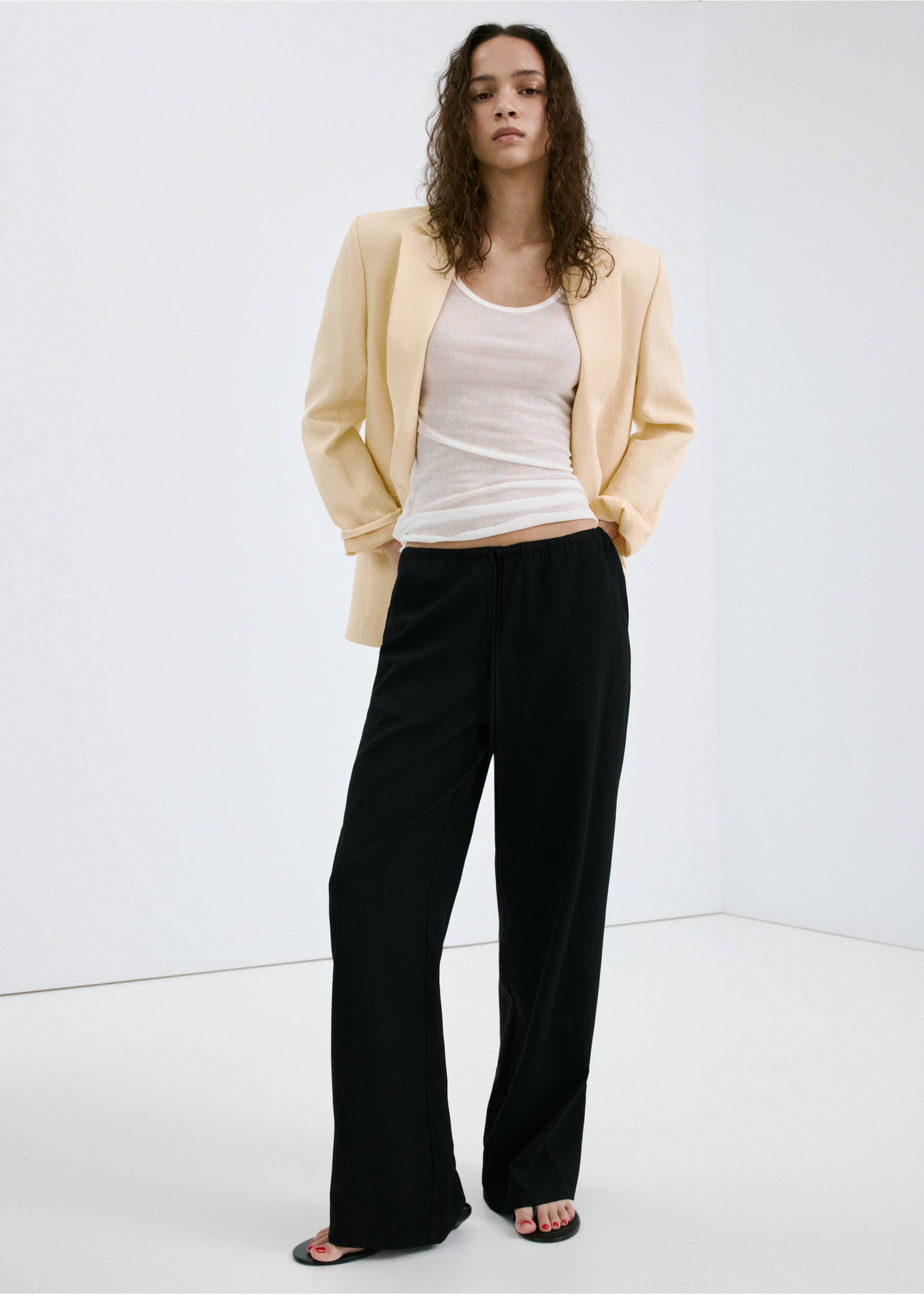 Bow straight trousers - General plane, Black. Ref: 27039057-00.
