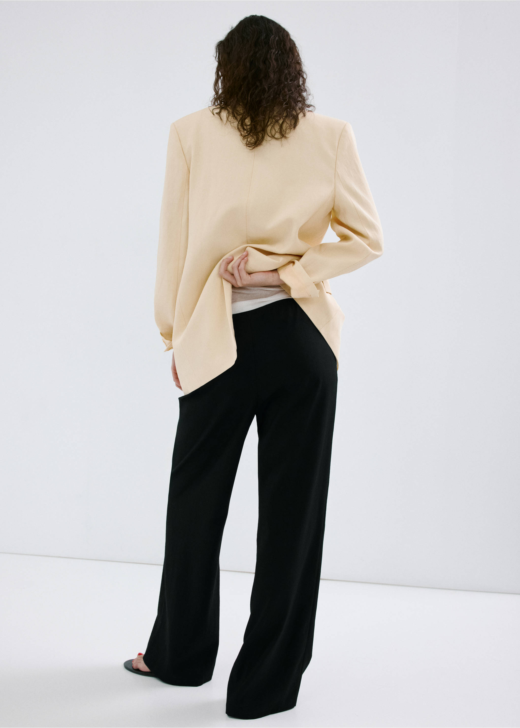 Bow straight trousers - Reverse of the article, Black. Ref: 27039057-00.