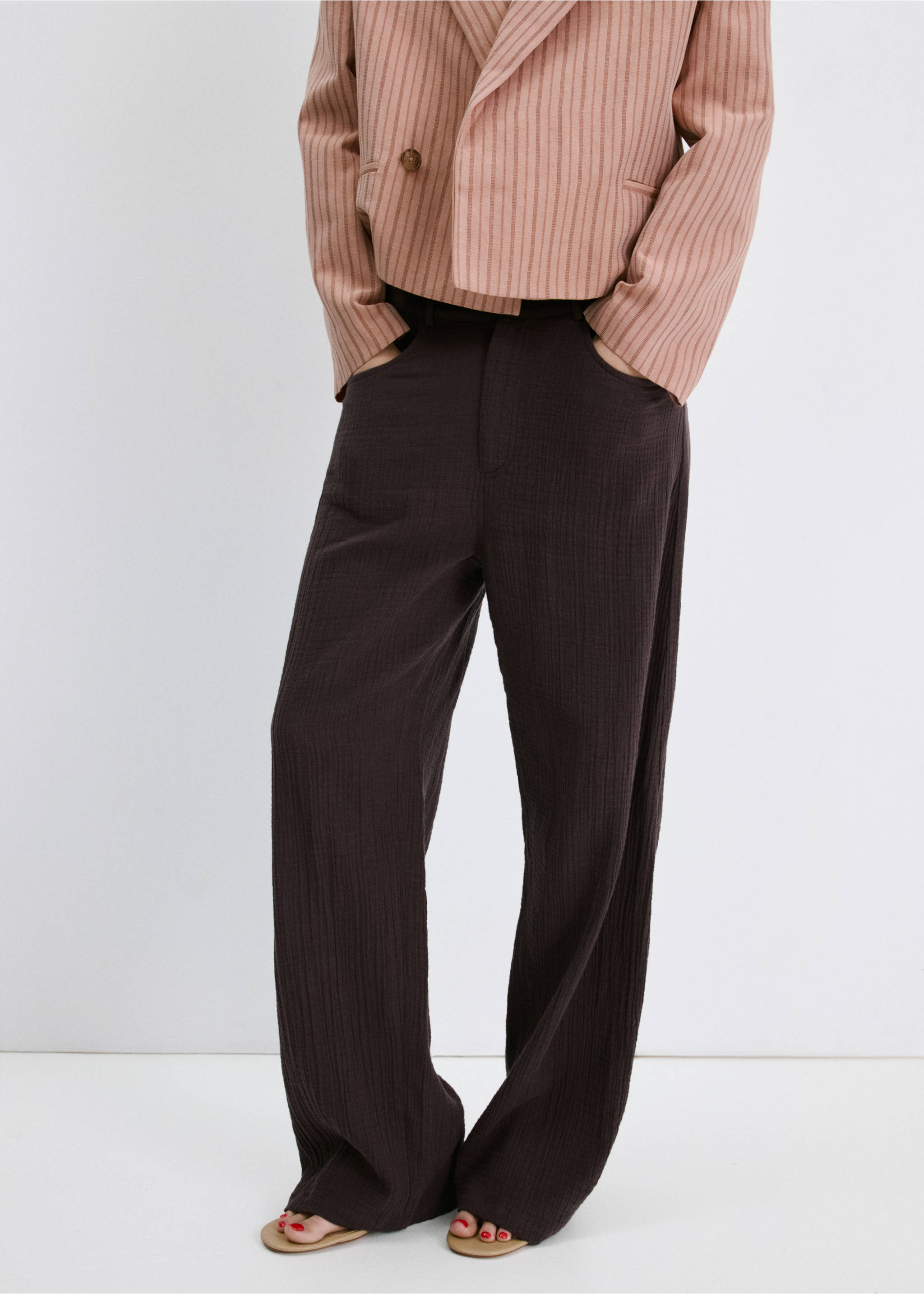 Trousers calella - Medium plane, Chocolate. Ref: 27039058-00.