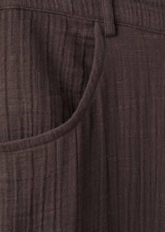 Straight-leg crinkle trousers — Chocolate 14