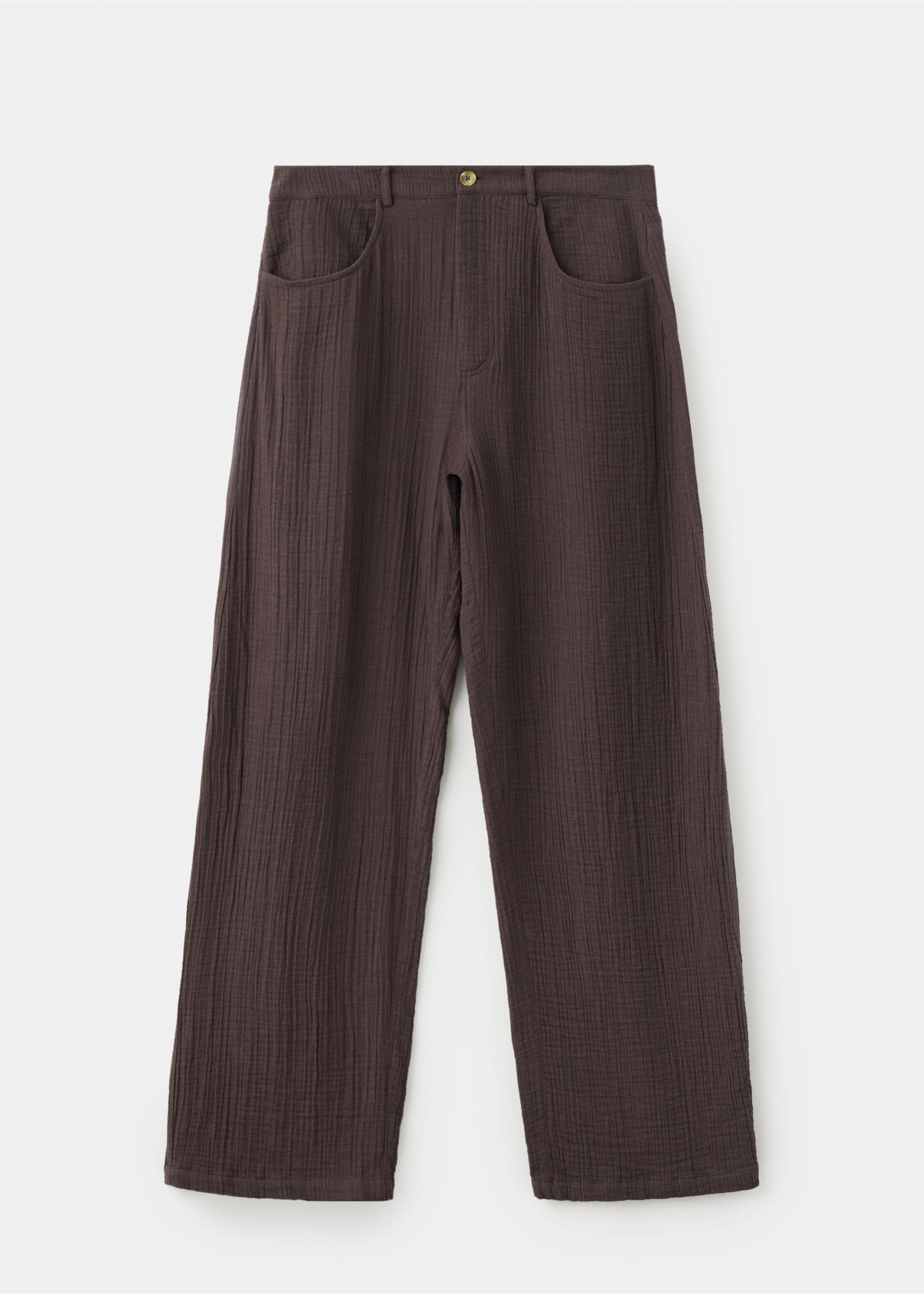 Balloon cotton trousers - Article without model, Chocolate. Ref: 27039058-00.