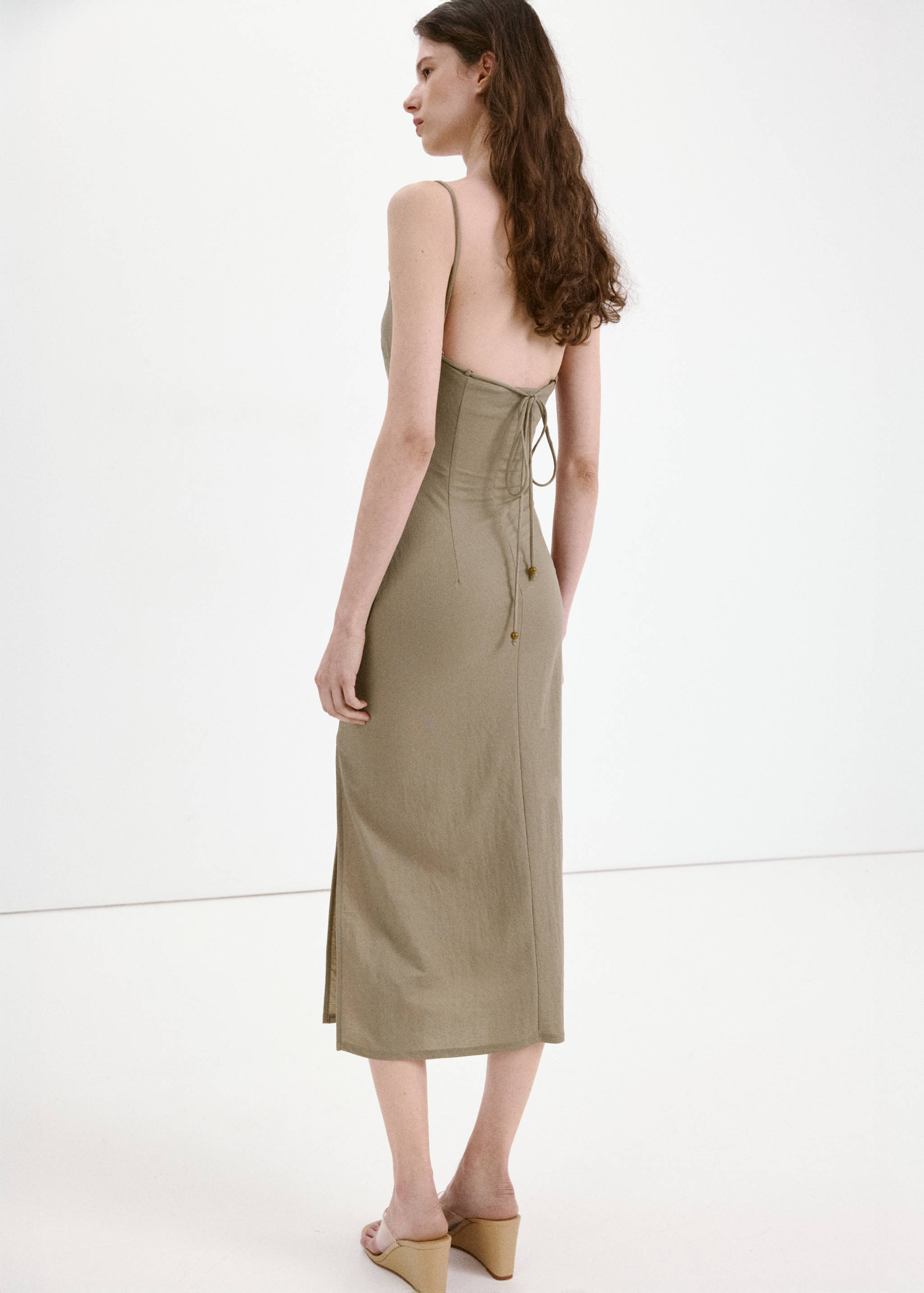 Vestido drapeado tirantes - Reverso del artículo