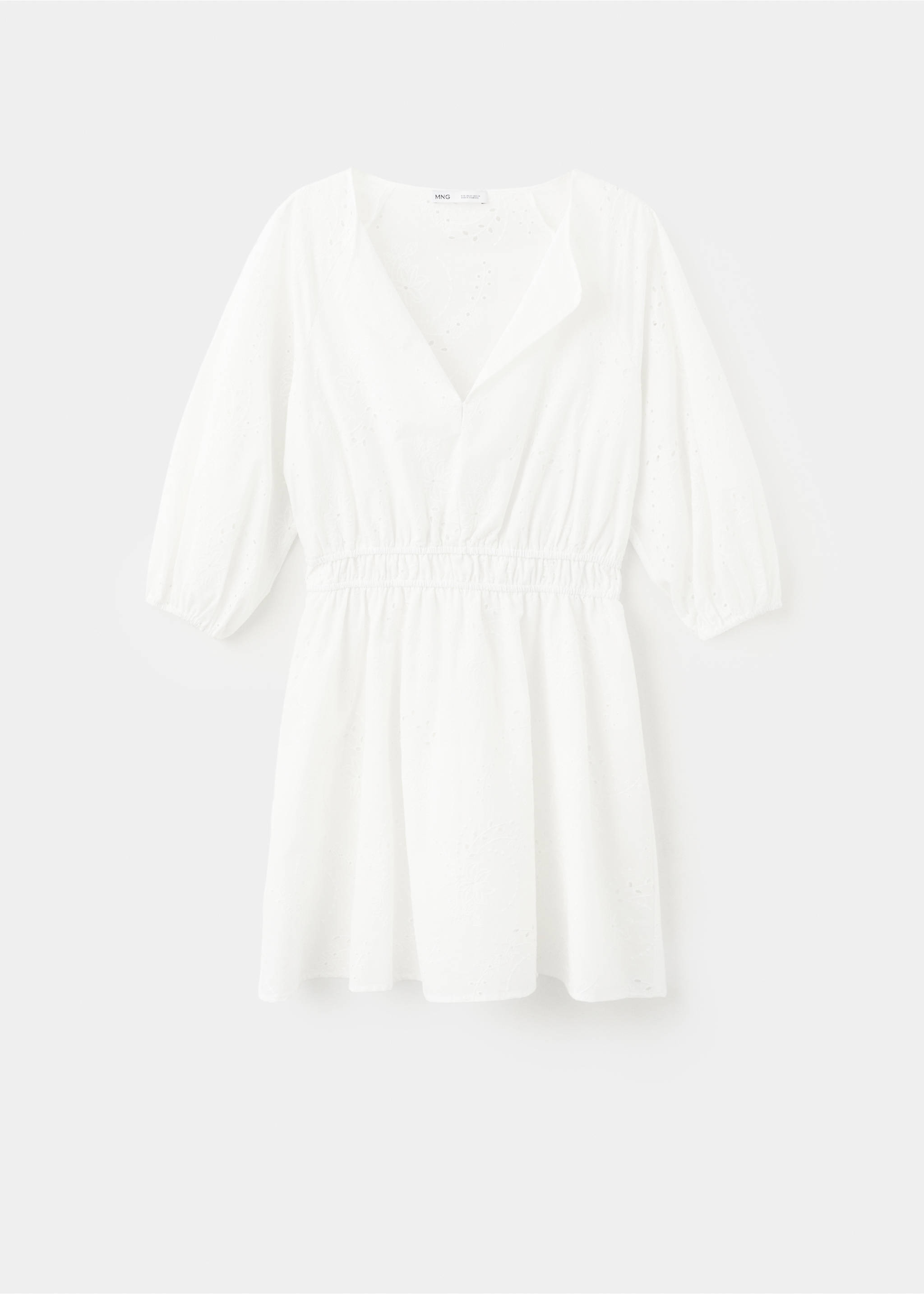 Embroidered short dress - Article without model, White. Ref: 27039060-00.