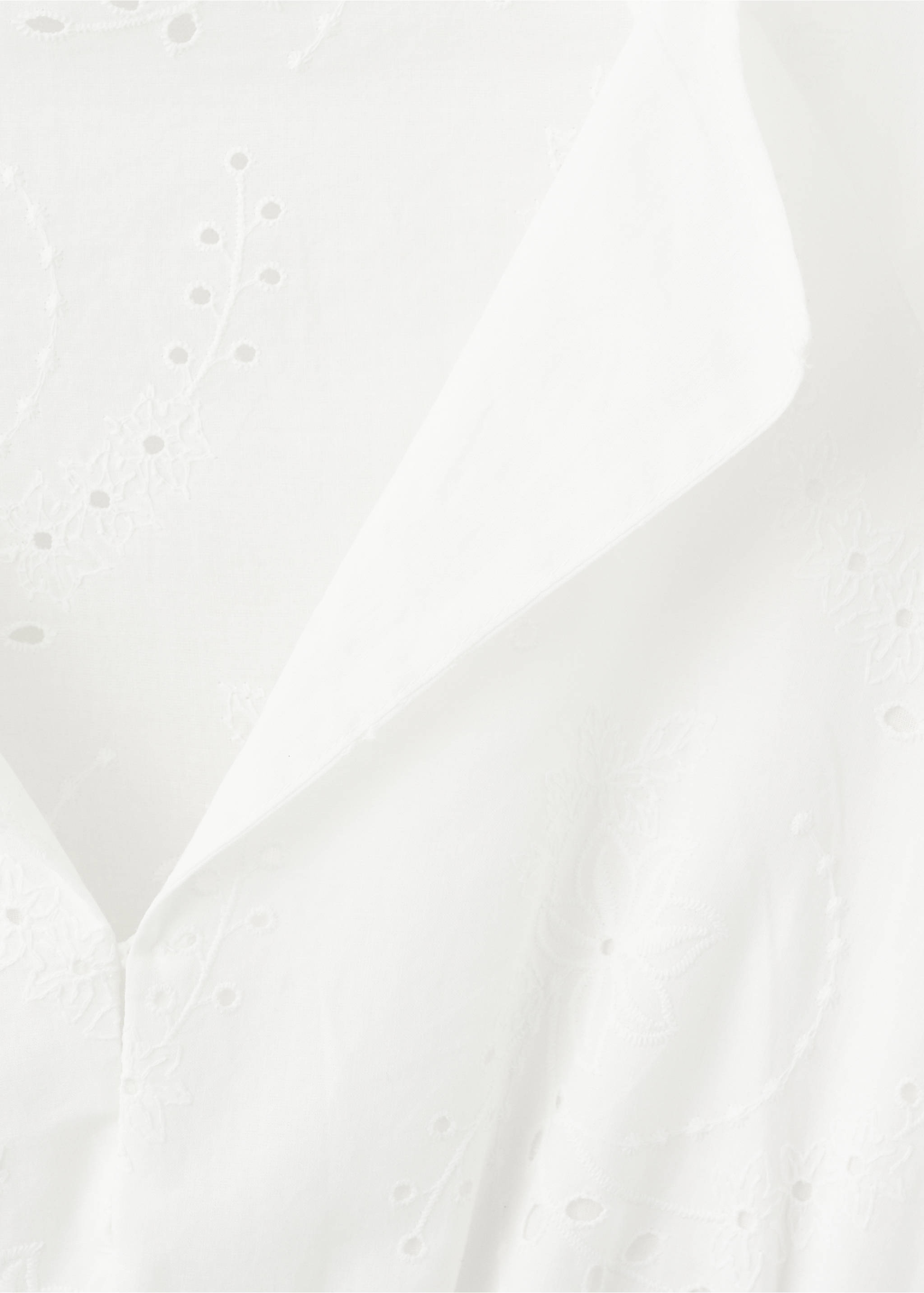 Embroidered short dress - Details of the article 8, White. Ref: 27039060-00.
