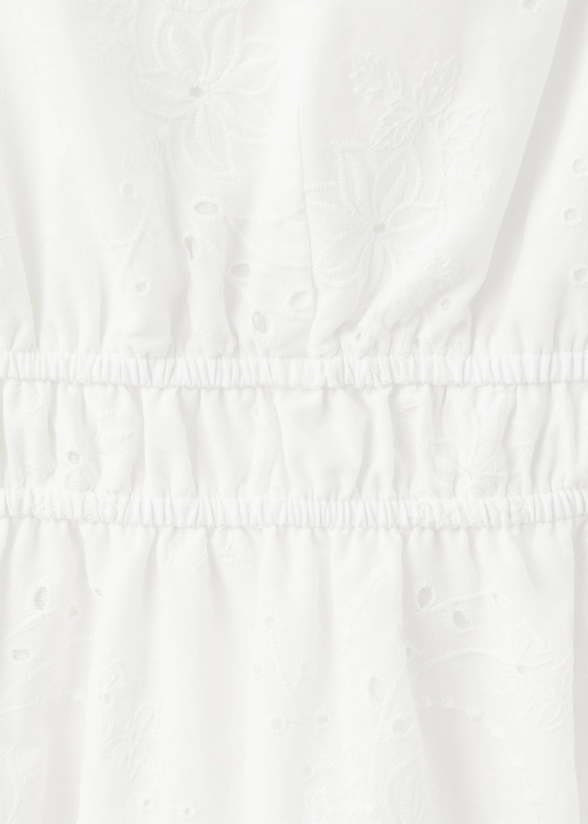 Embroidered short dress - Details of the article 0, White. Ref: 27039060-00.