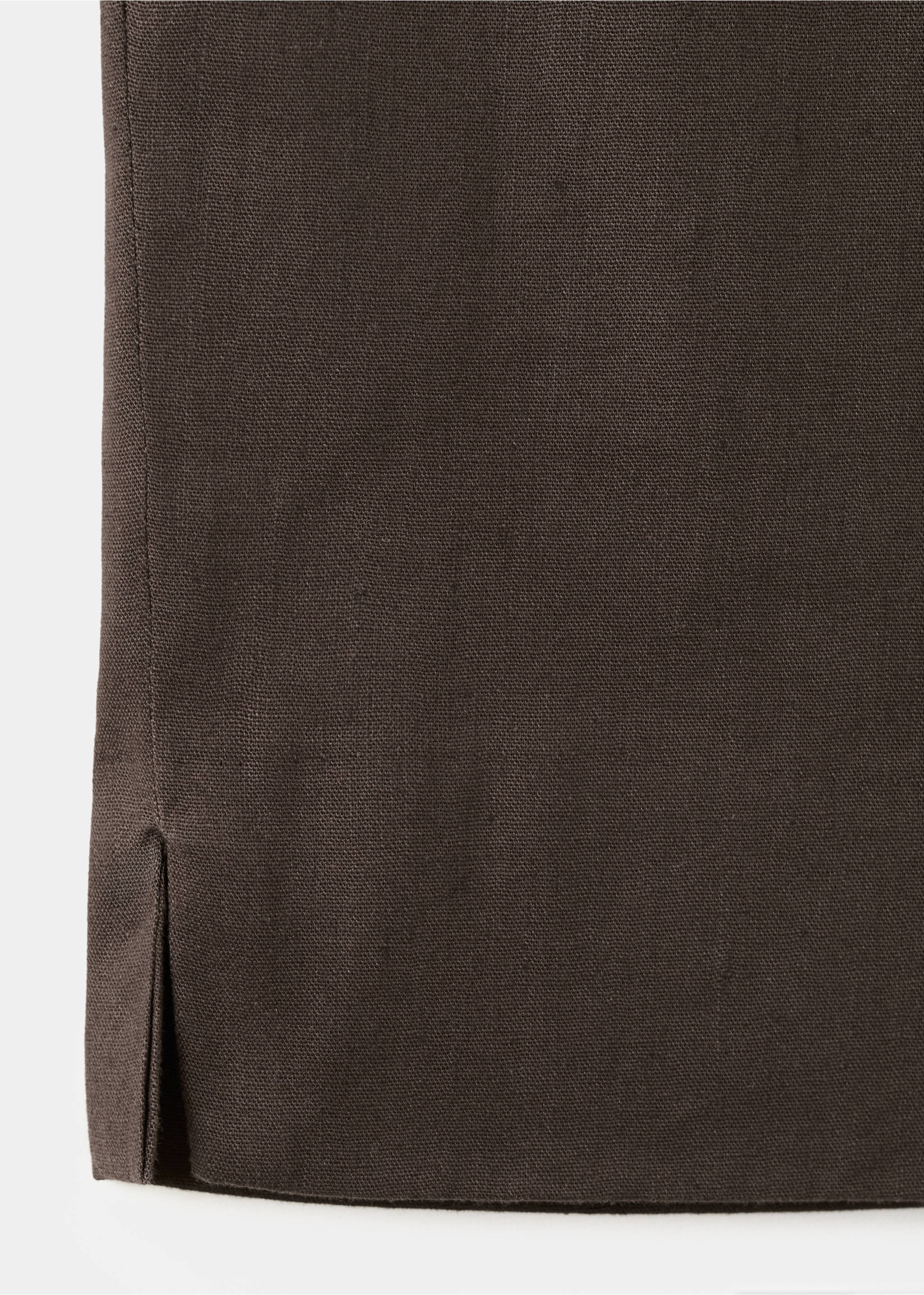 Linen capri trousers - Details of the article 0, Chocolate. Ref: 27039062-00.