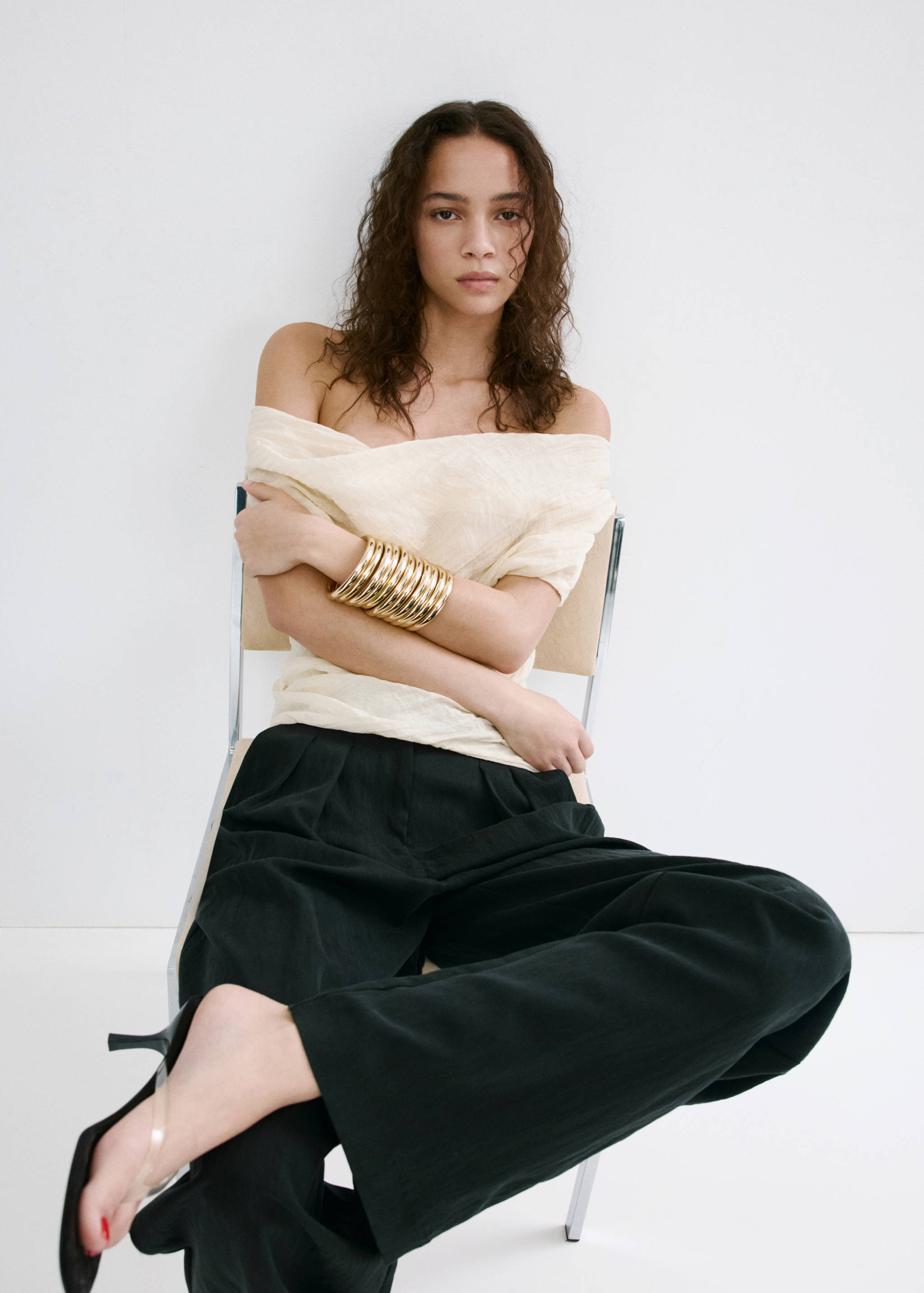 Straight-fit lyocell trousers - Details of the article 2