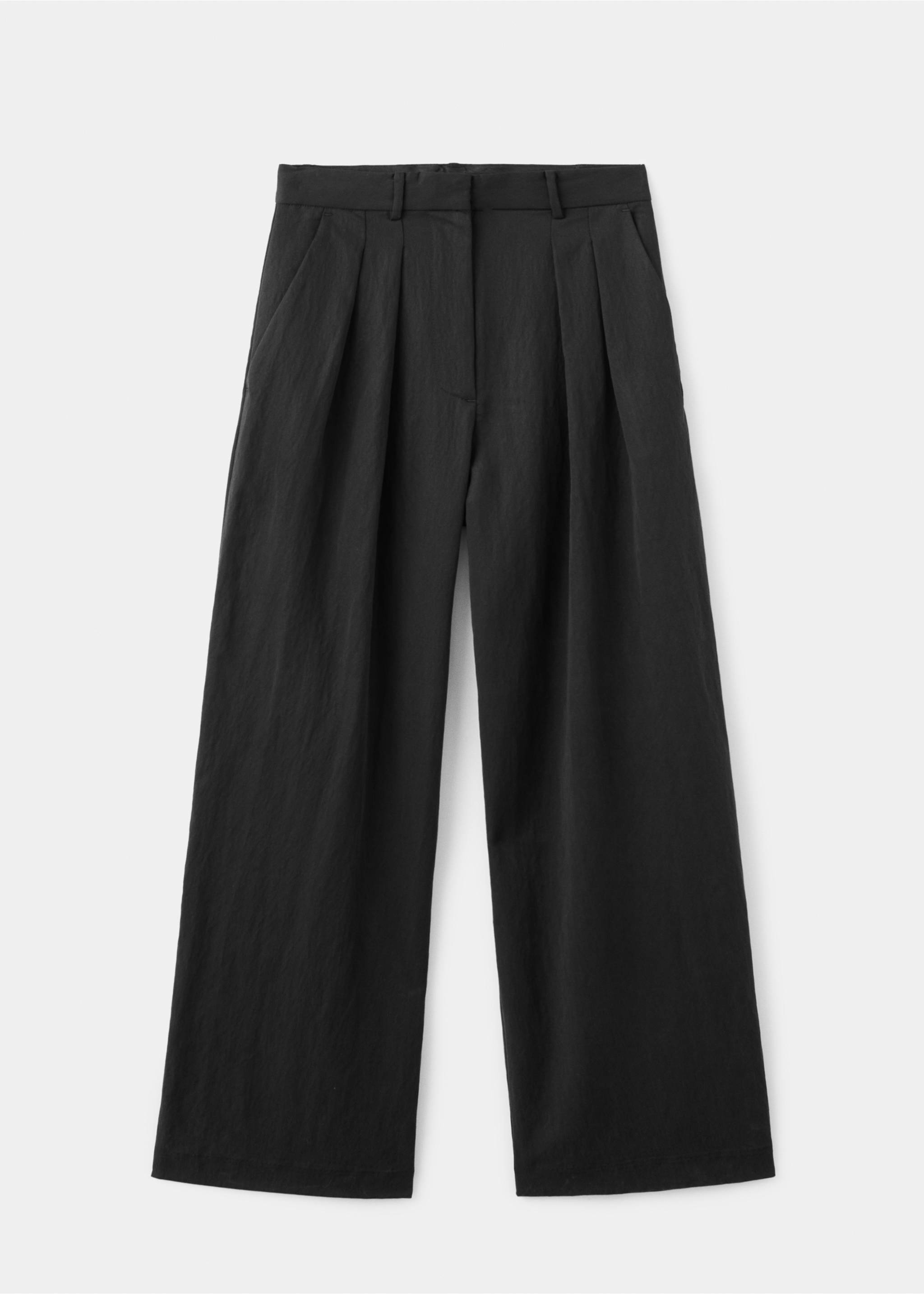 Straight-fit lyocell trousers - Article without model, Black. Ref: 27039063-00.