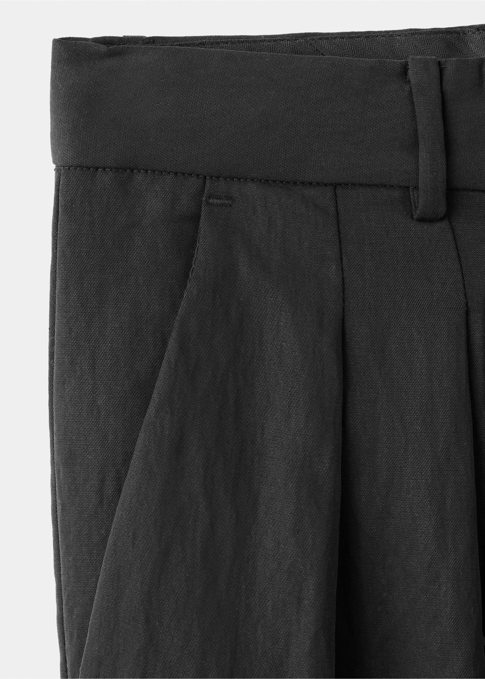 Straight-fit lyocell trousers - Details of the article 8, Black. Ref: 27039063-00.
