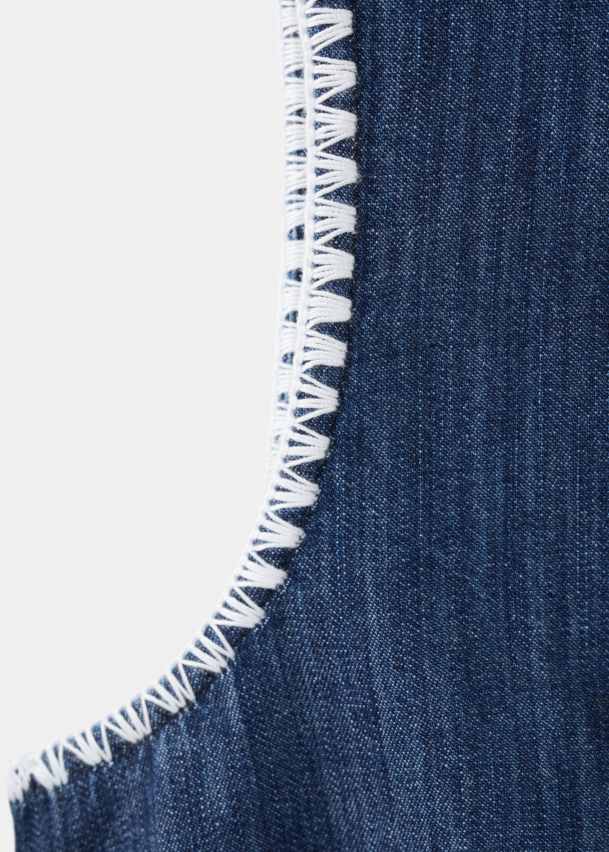 Top en denim avec passepoils contrastés - Détail de l'article 0