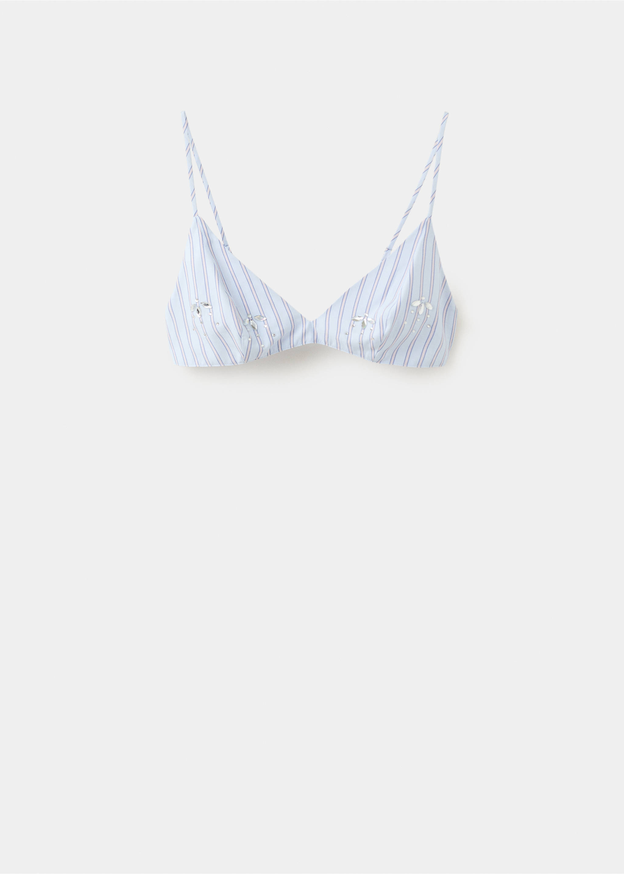 Top court détail pierres - Article sans modèle, Bleu ciel. Ref: 27039065-00.