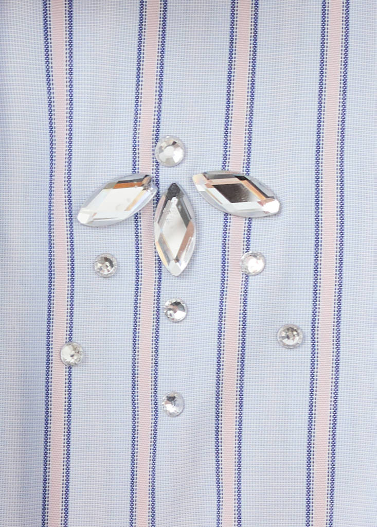 Short top with bead detail — Sky Blue