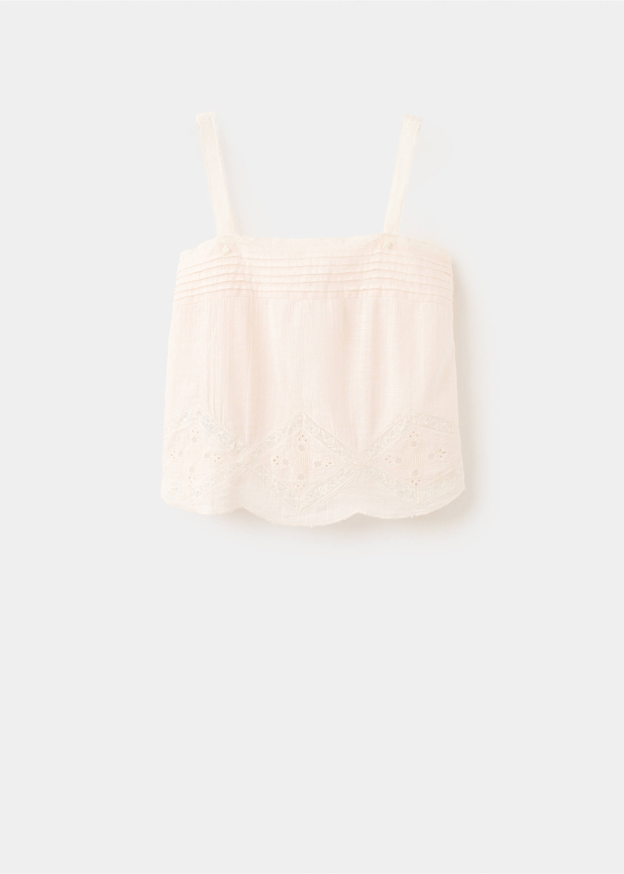 Cotton top with embroidered details - Article without model, Pastel Pink. Ref: 27039066-00.