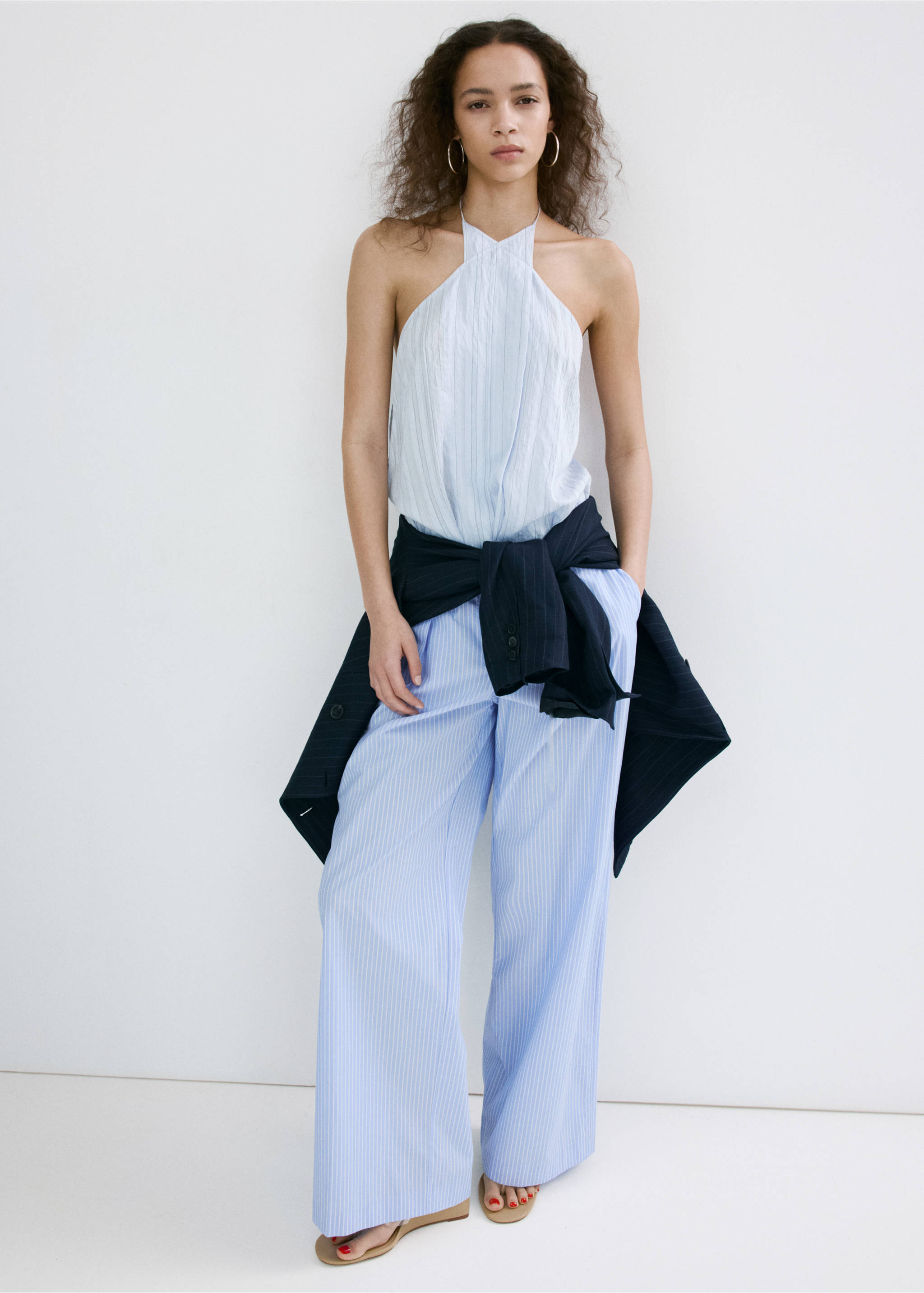 Striped crossover top - General plane, Blue. Ref: 27039068-00.