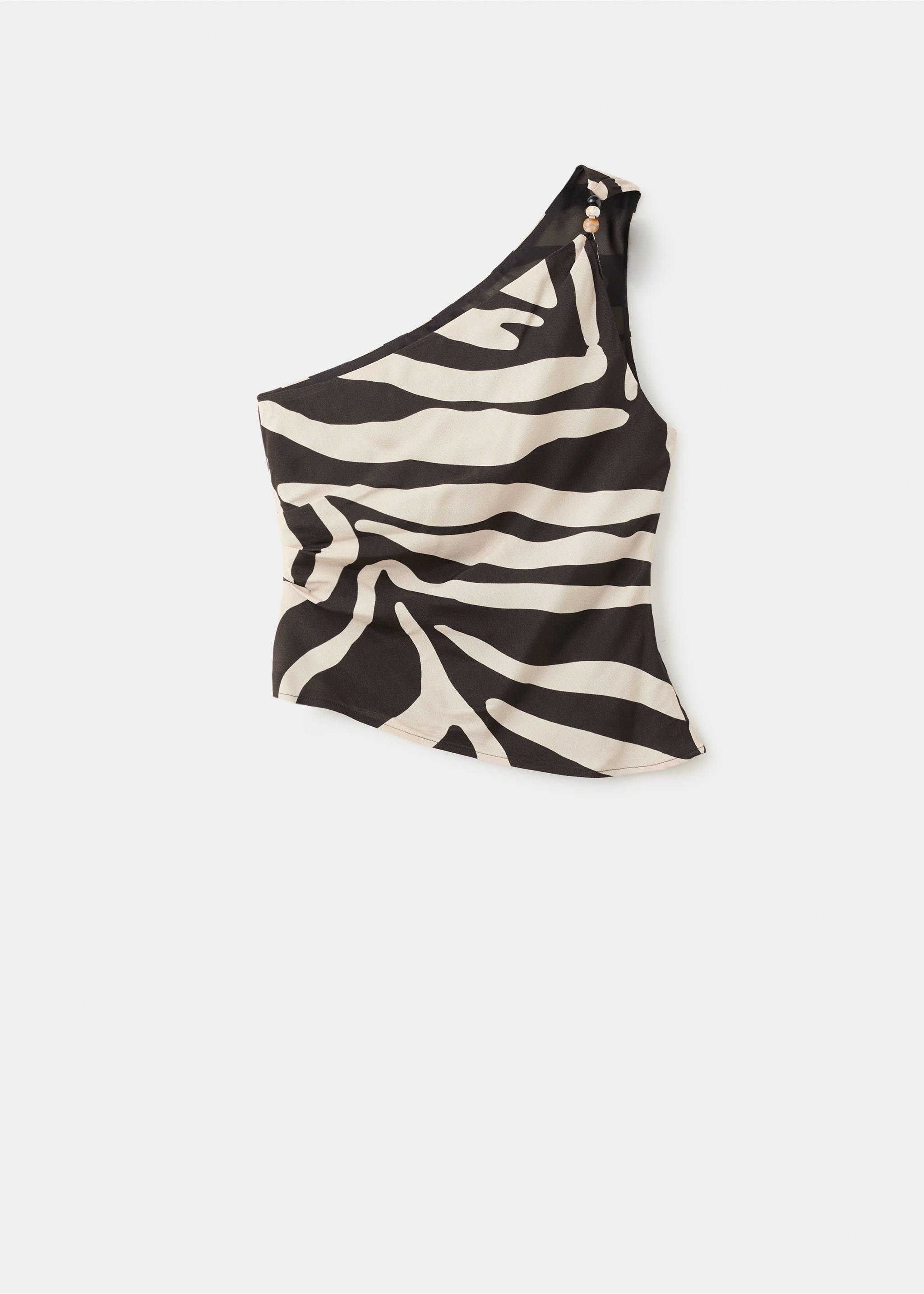 Asymmetric printed top - Article without model, Brown. Ref: 27039070-00.