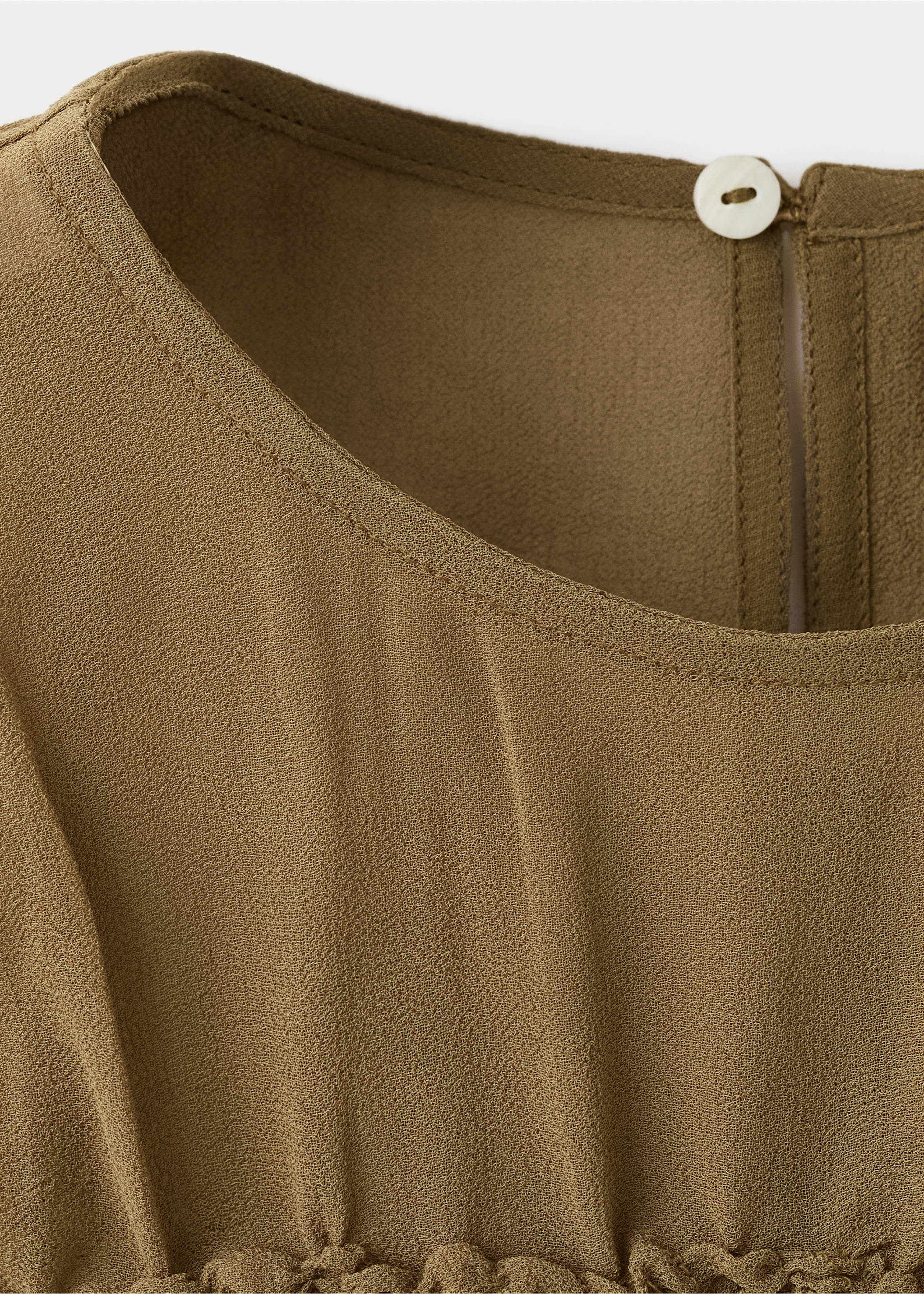 Draped crop top - Details of the article 8, Brown. Ref: 27039071-00.