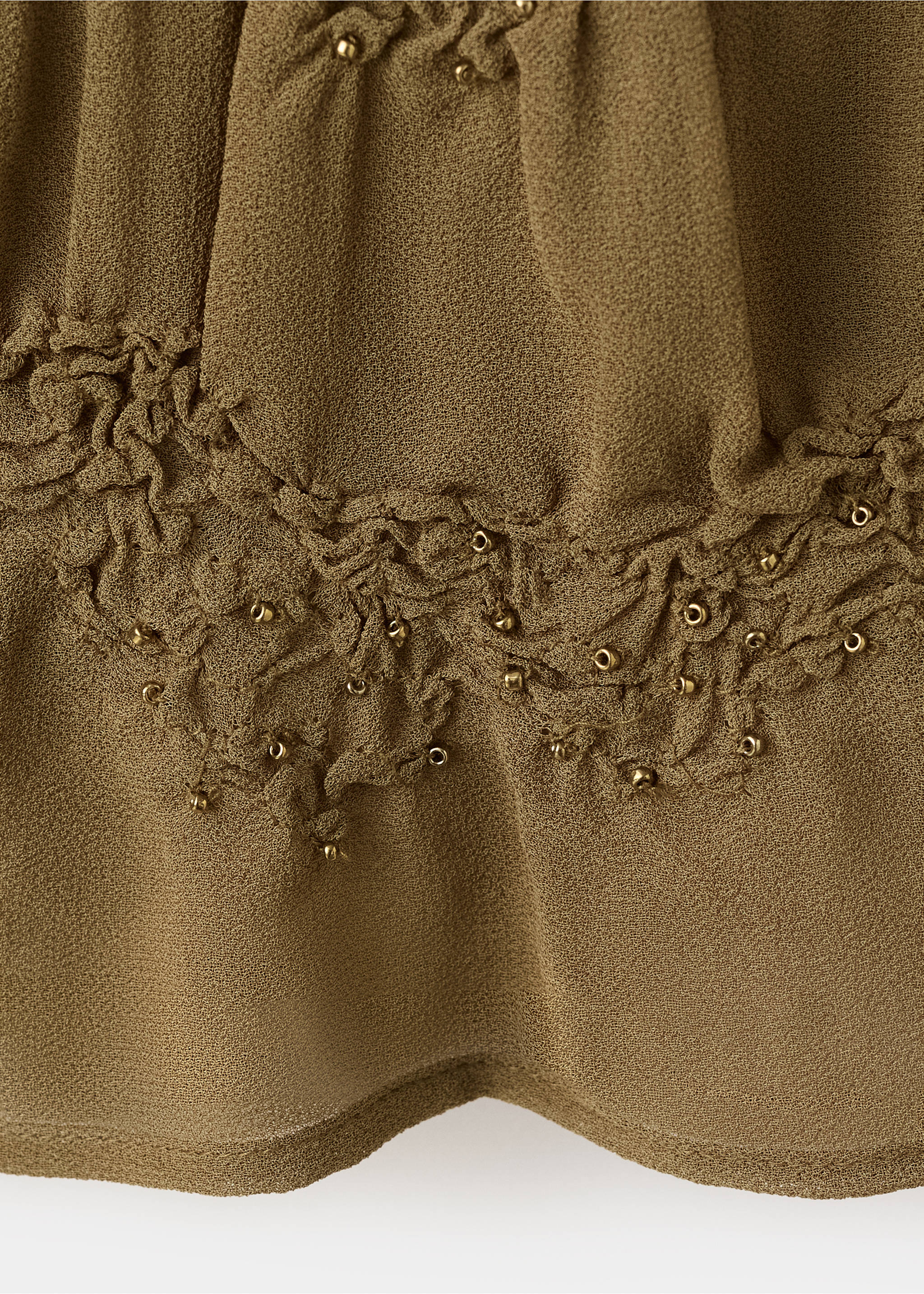 Draped crop top - Details of the article 0, Brown. Ref: 27039071-00.