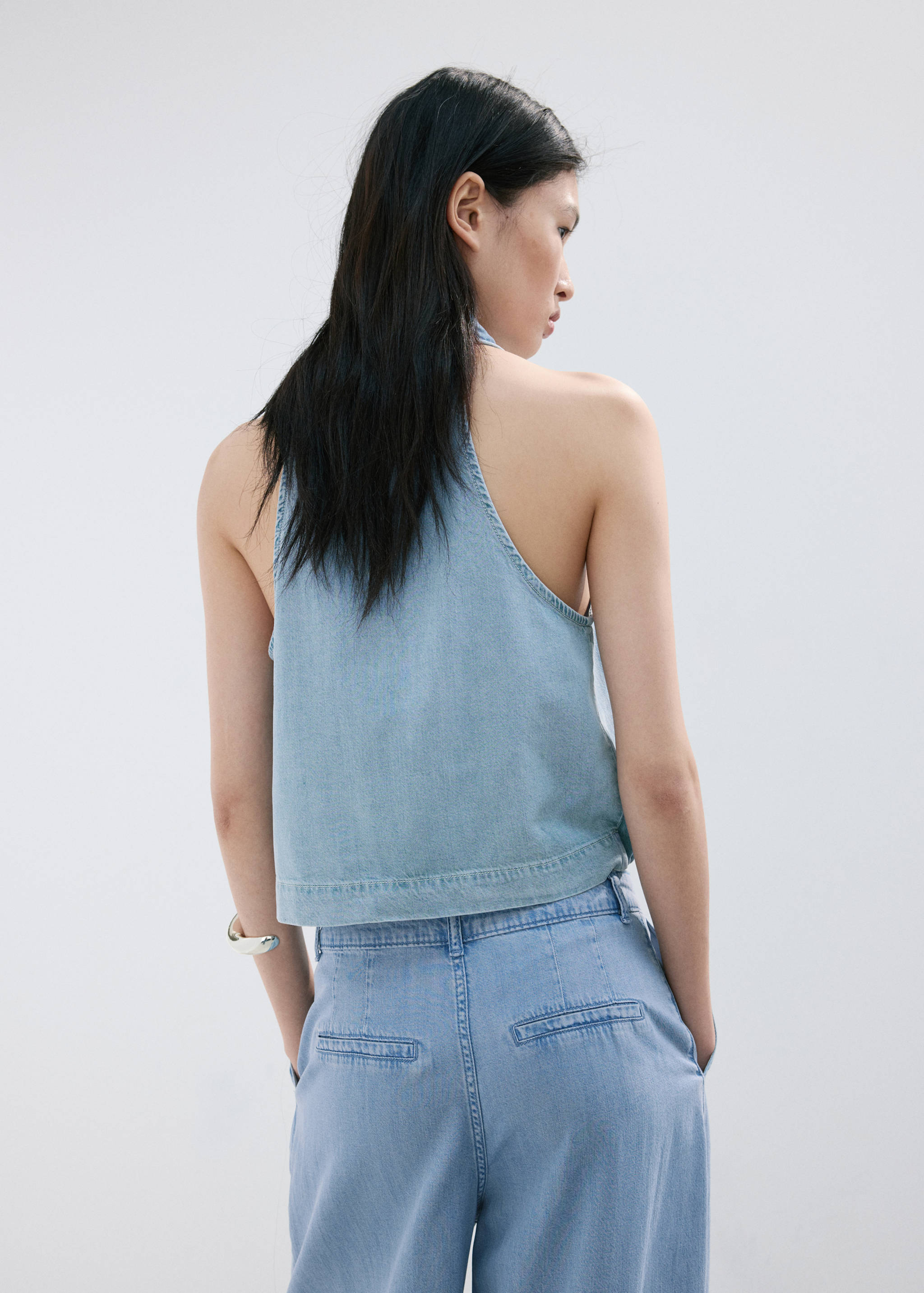 Lyocell top with draped neck - Reverse of the article