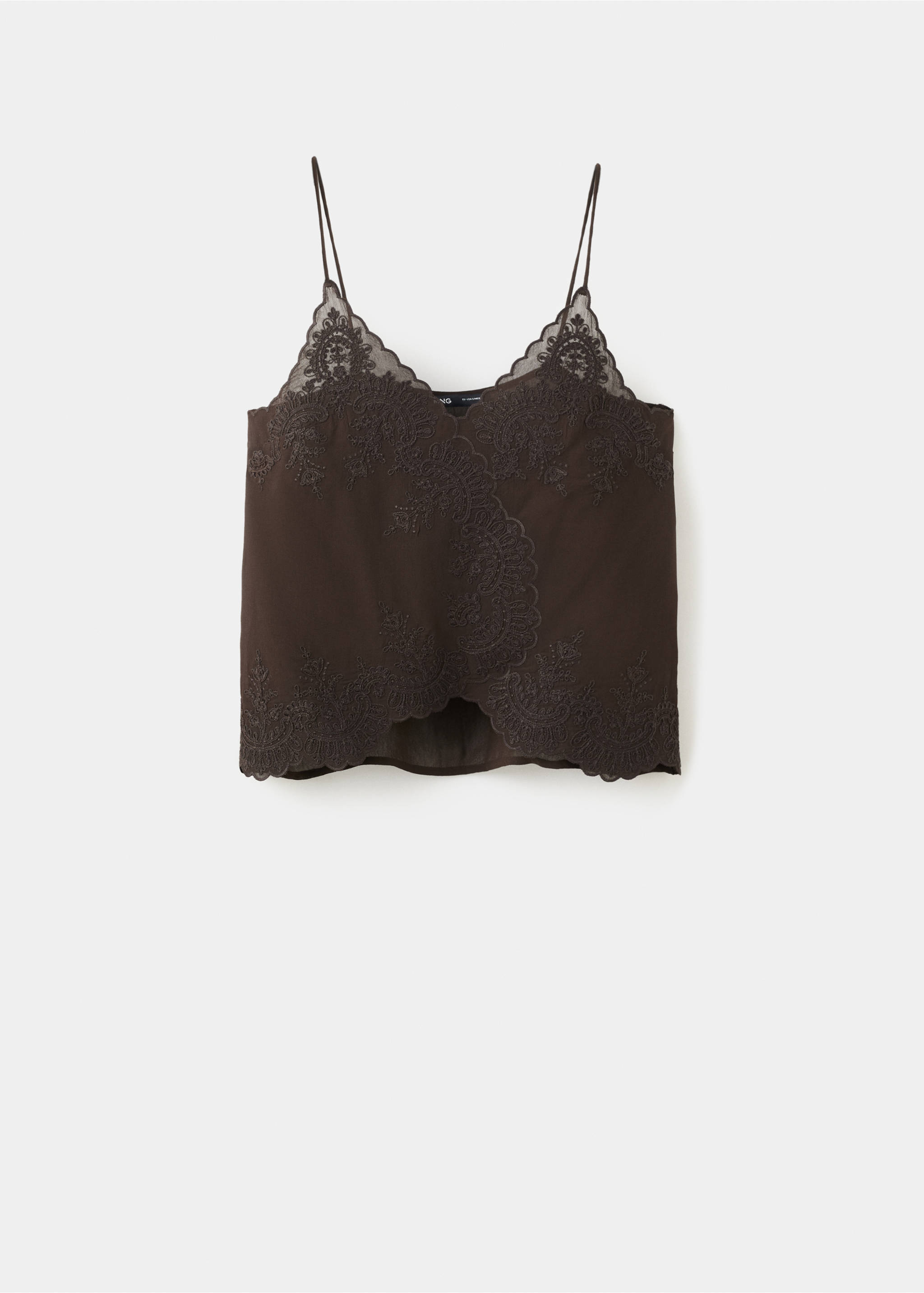 Lace suspenders top - Article without model, Brown. Ref: 27039076-00.