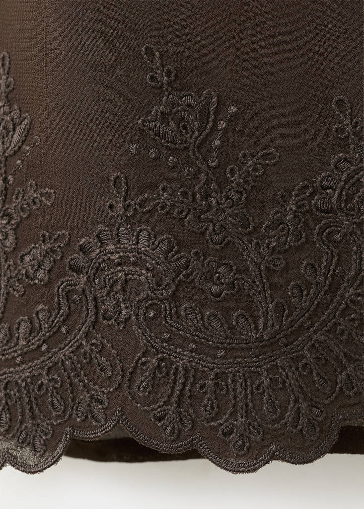 Lace suspenders top — Brown