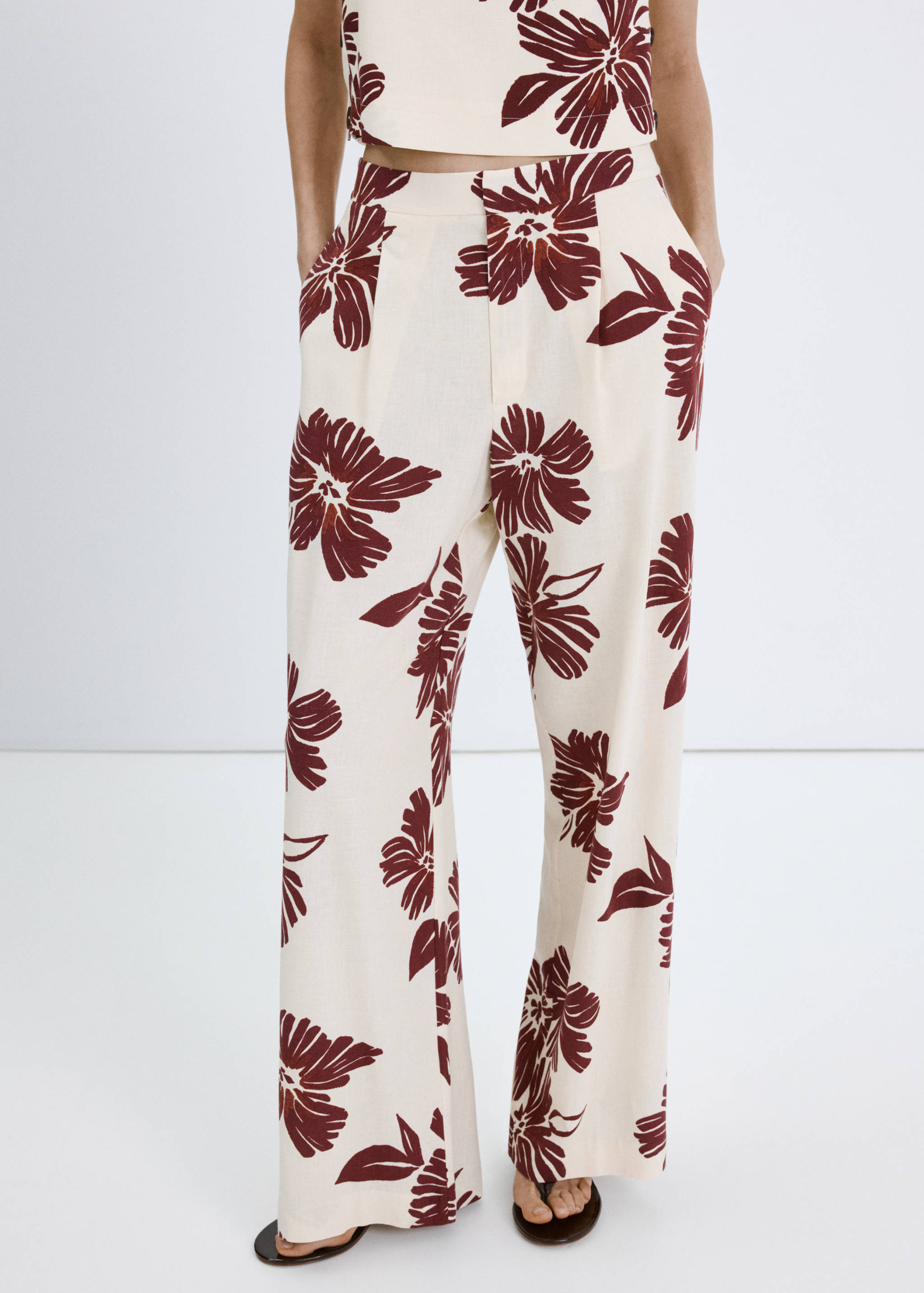 Printed pleated trousers - Medium plane