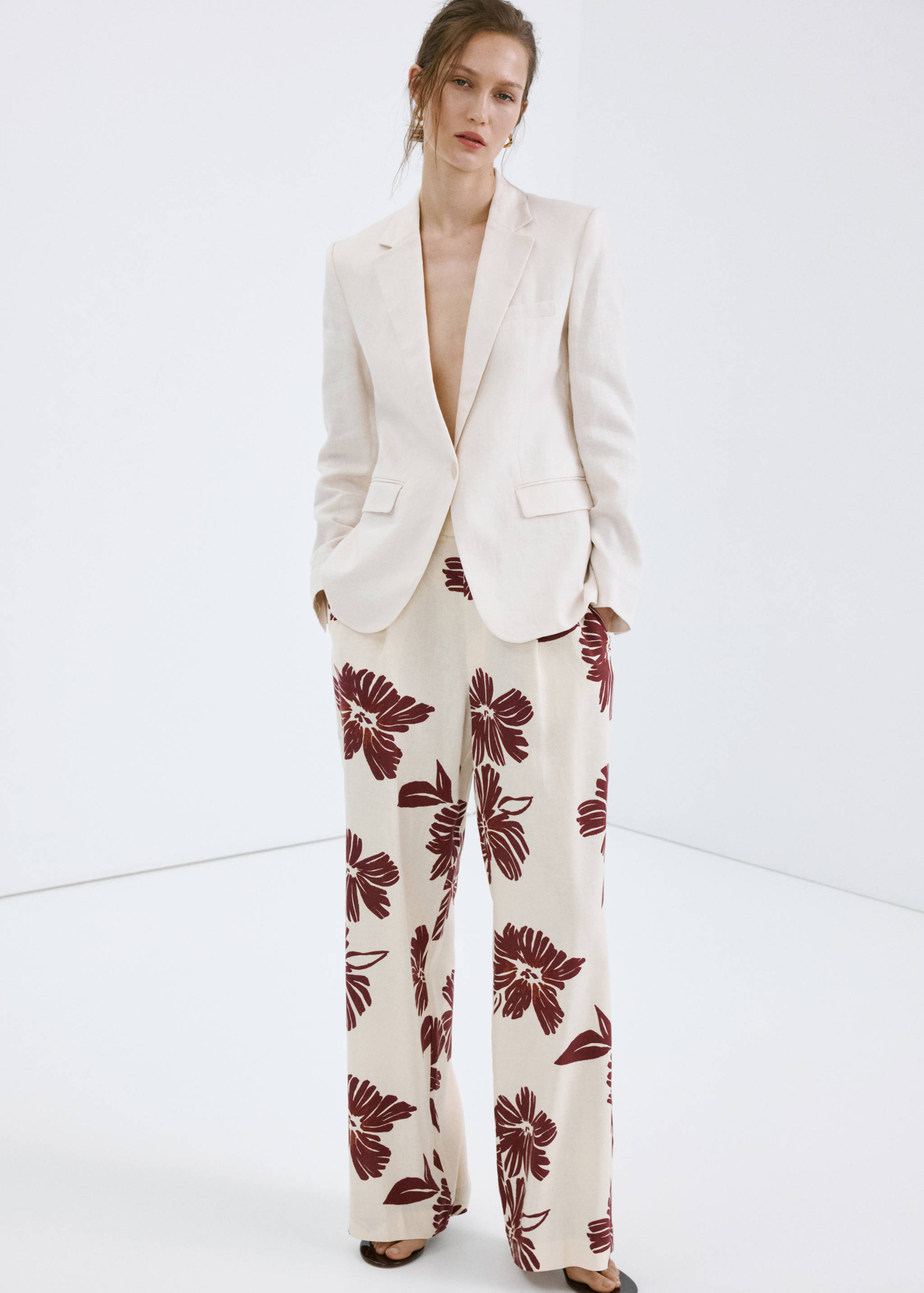 Printed pleated trousers - Details of the article 2
