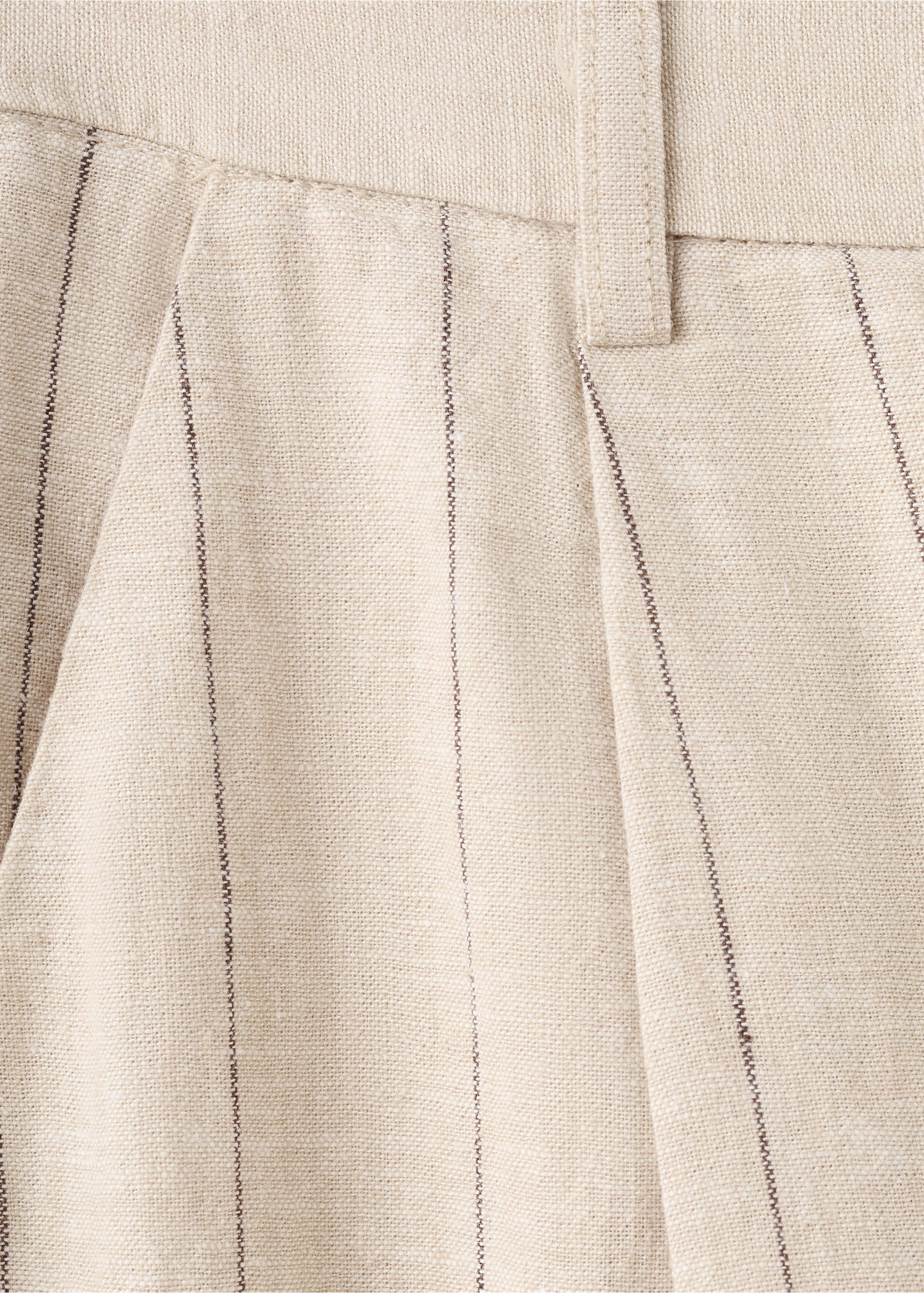 Pinstripe linen trousers - Details of the article 0, Brown. Ref: 27039079-00.
