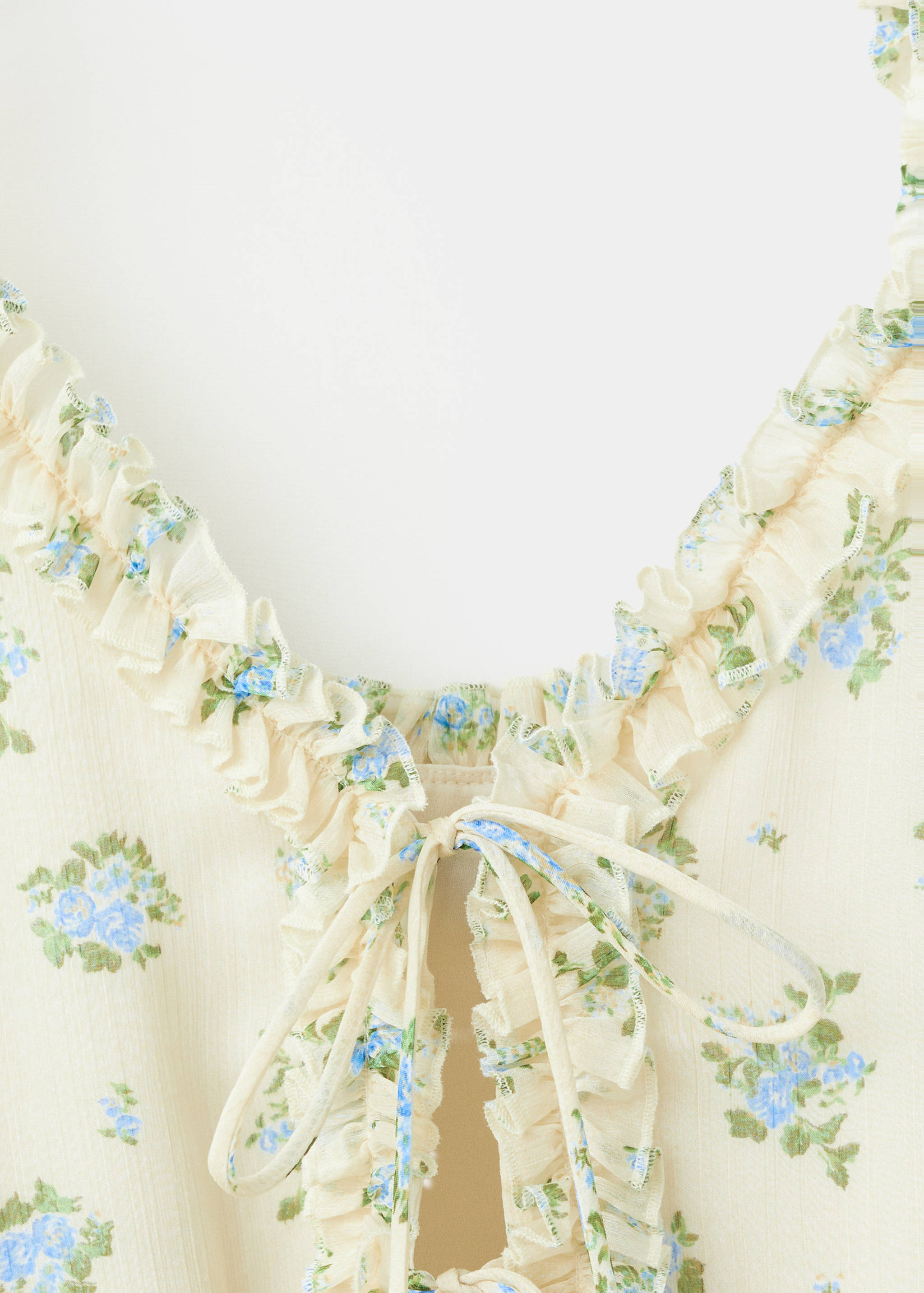 Flower-print top with bow details - Details of the article 8