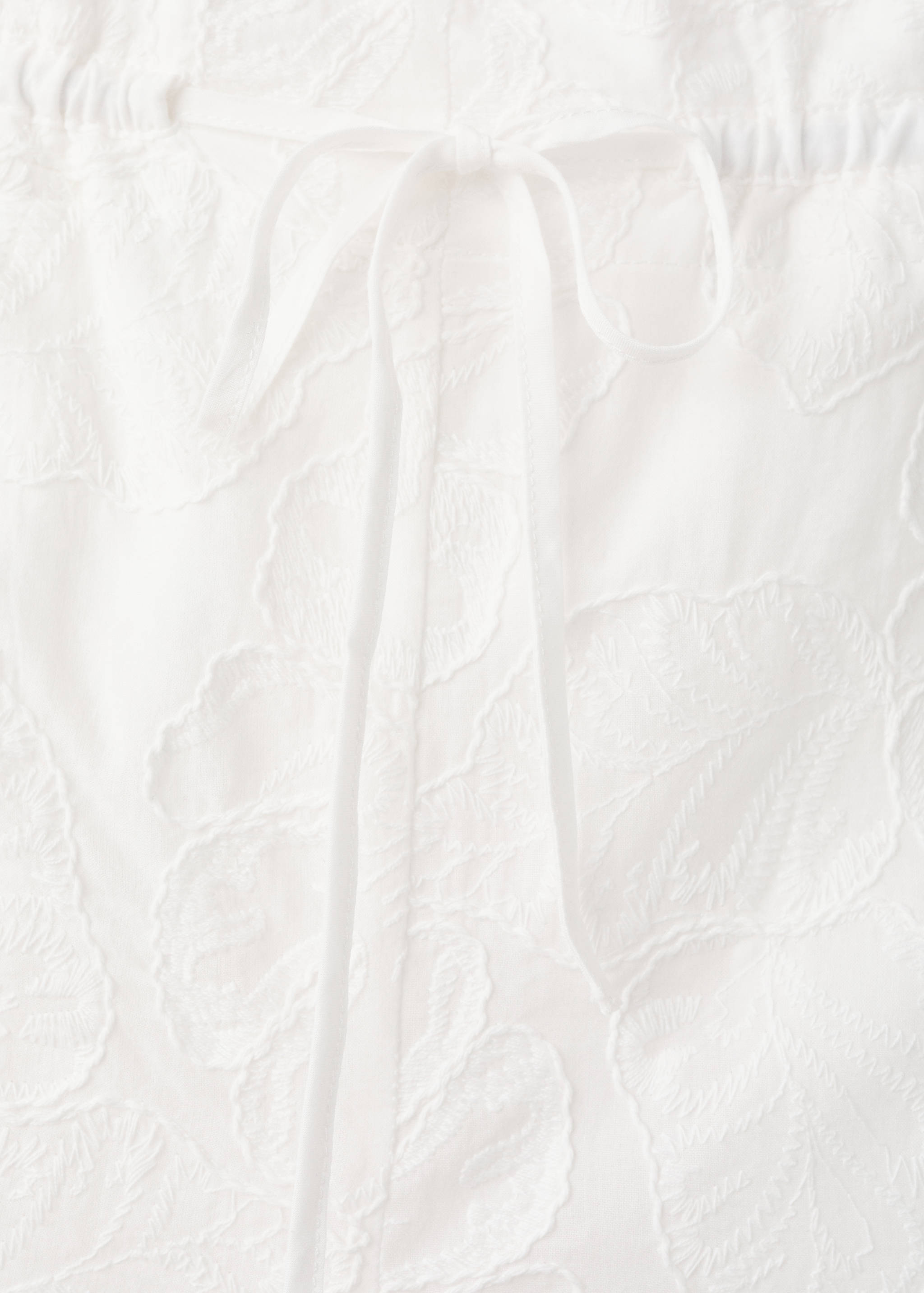 Embroidered floral cotton trousers - Details of the article 8