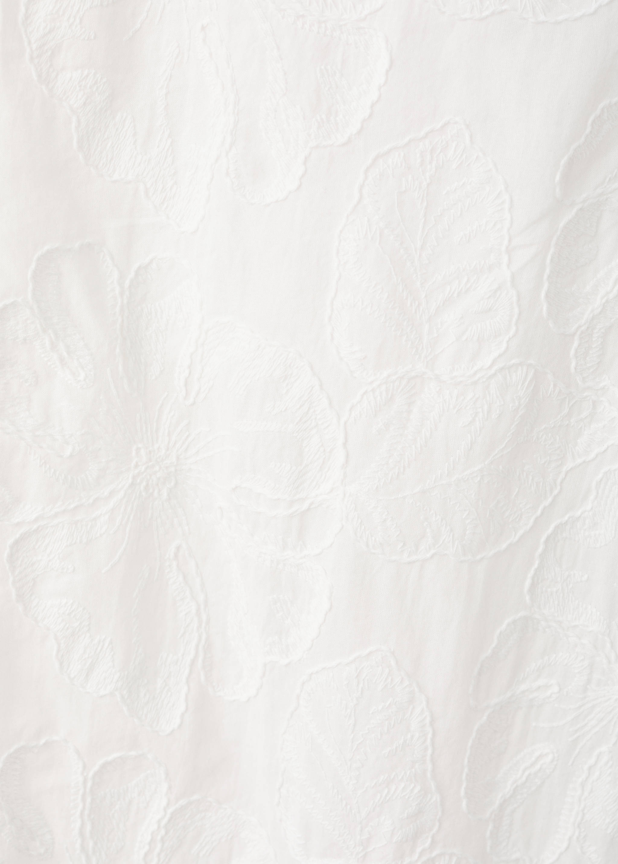 Embroidered floral cotton trousers - Details of the article 0