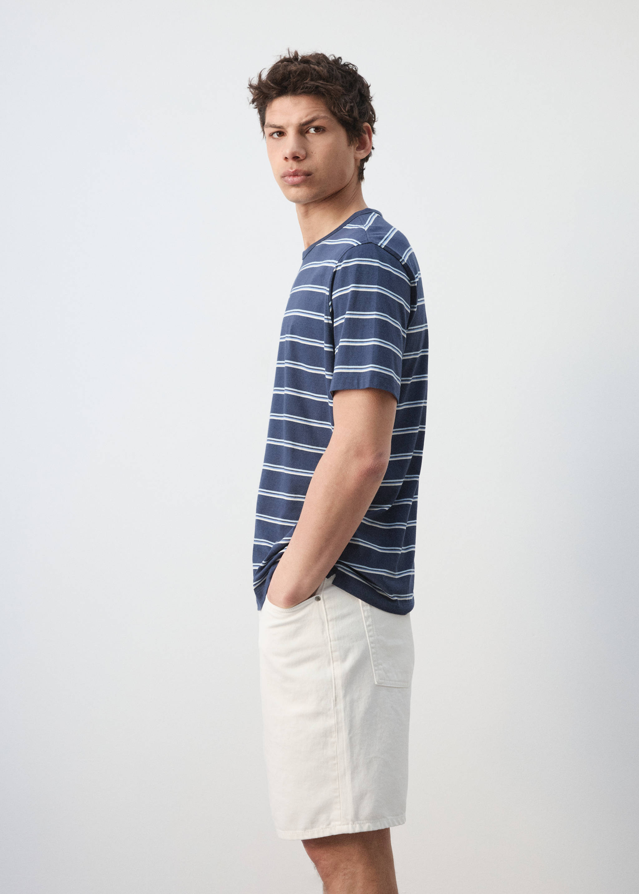 Striped cotton T-shirt - Details of the article 2