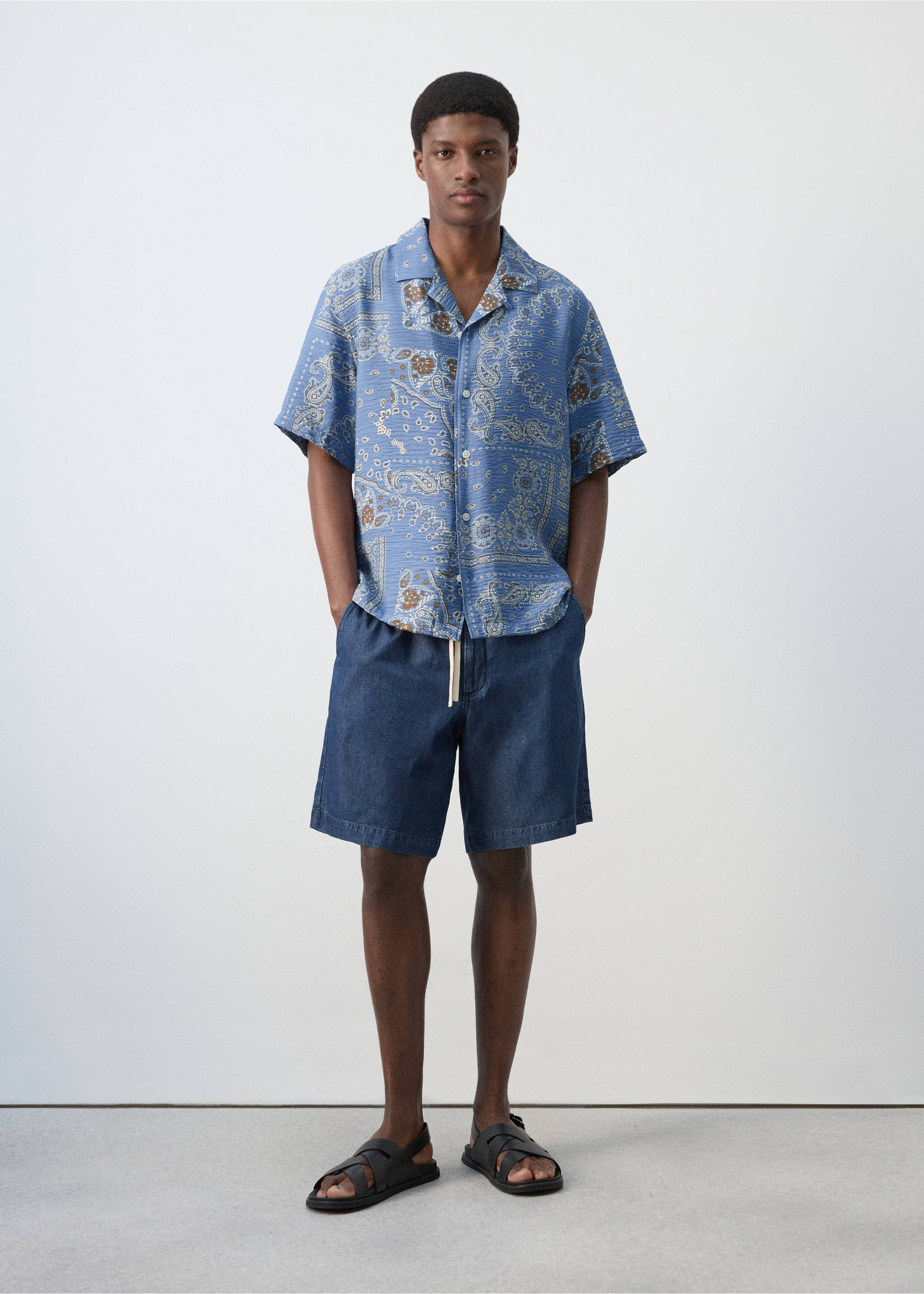 Printed short-sleeved shirt - General plane, China Blue. Ref: 27039209-00.
