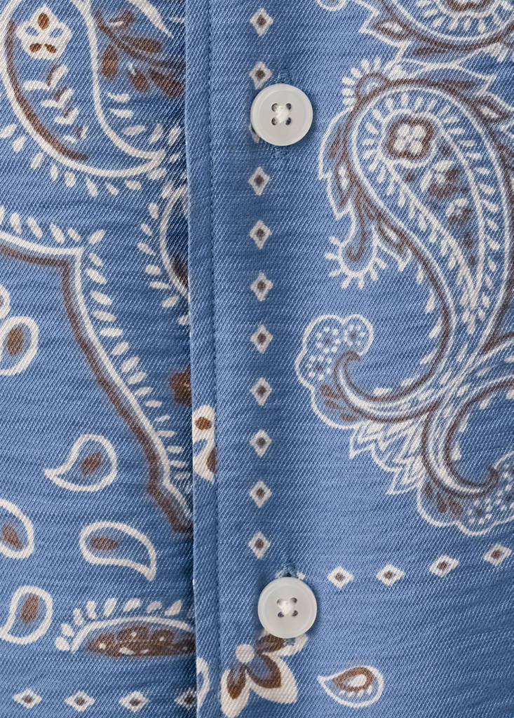 Printed short-sleeved shirt — China Blue