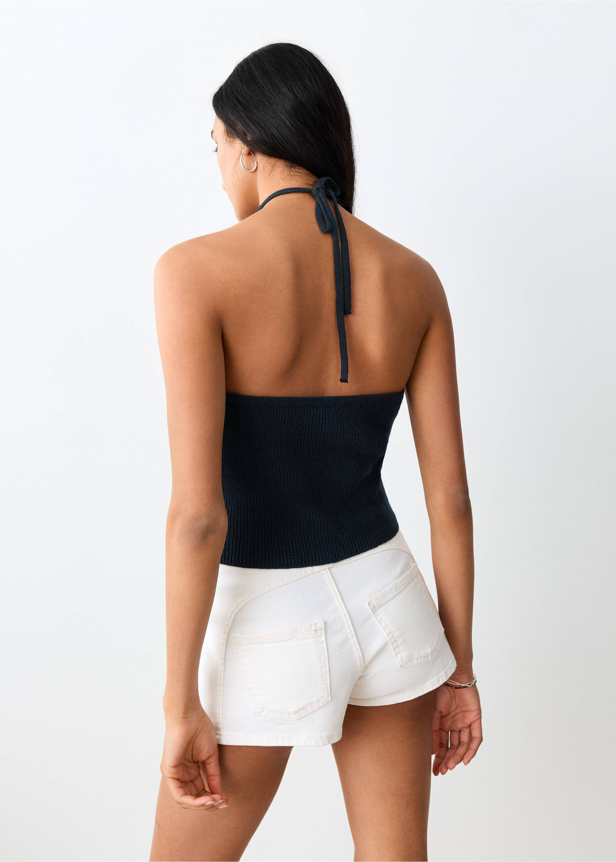 Crochet top mirrors - Reverse of the article, Navy. Ref: 27039210-00.