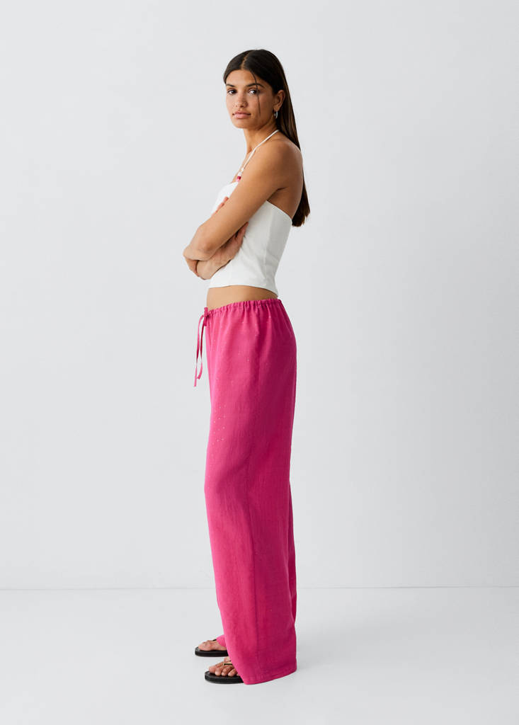 Pantalón recto strass