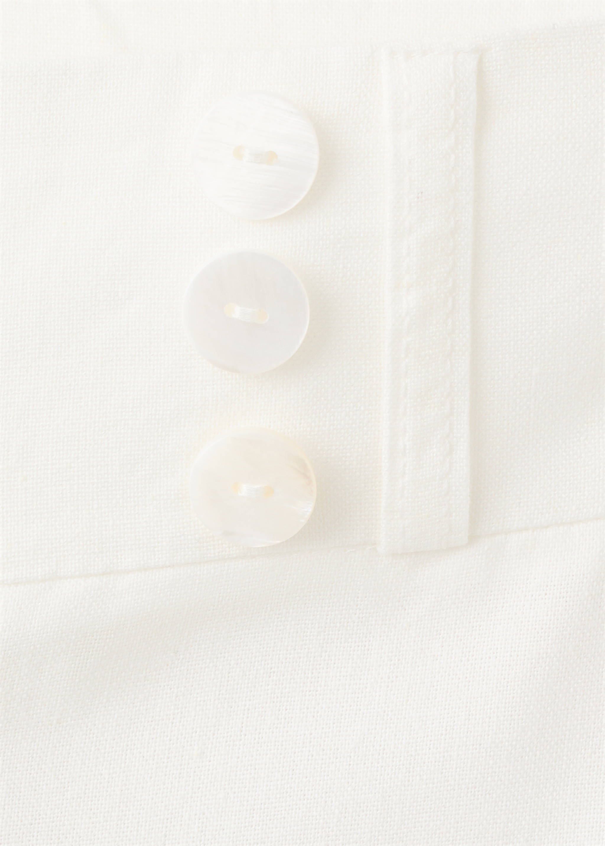 بنطلون قطن ولينين بقصة مستقيمة - تفاصيل المنتج 0