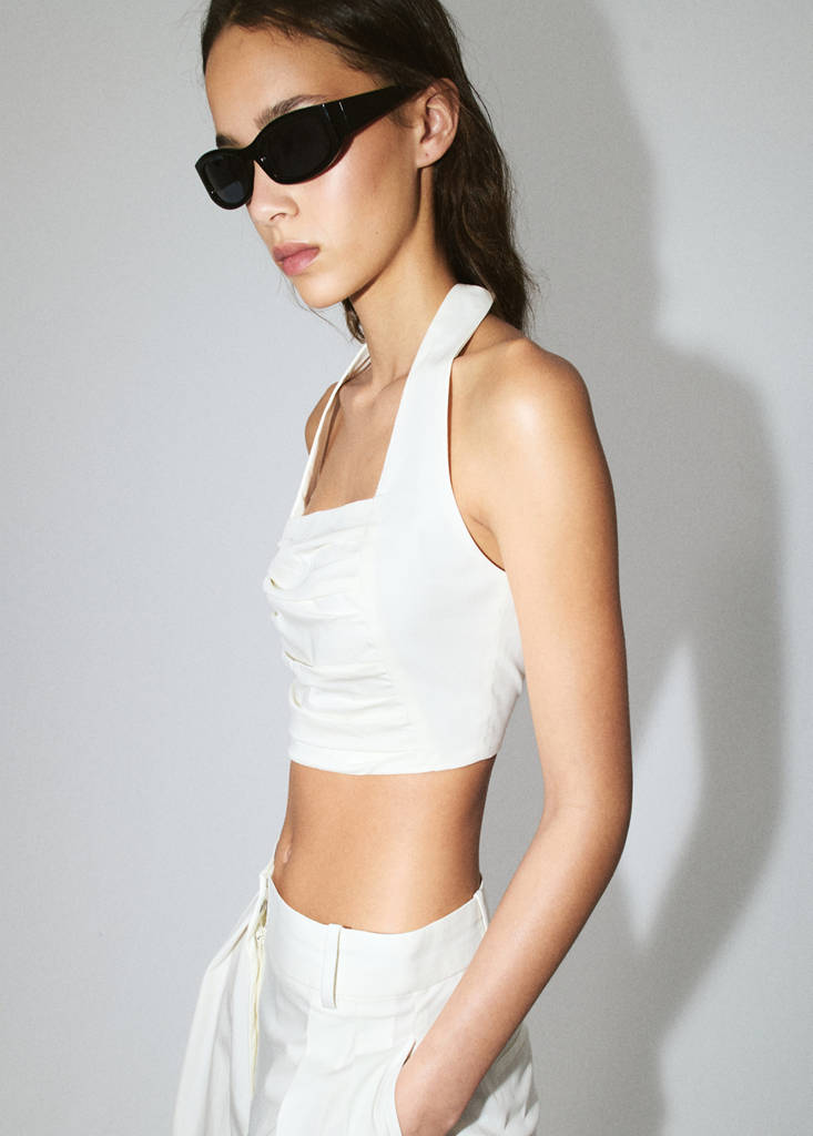Top crop cuello halter