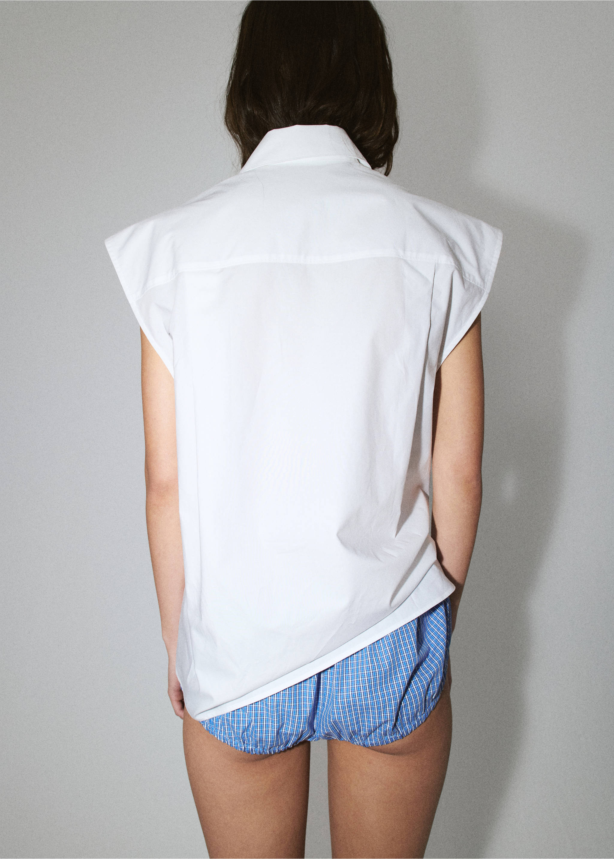 100% cotton sleeveless shirt - Reverse of the article, Off White. Ref: 27039220-00.