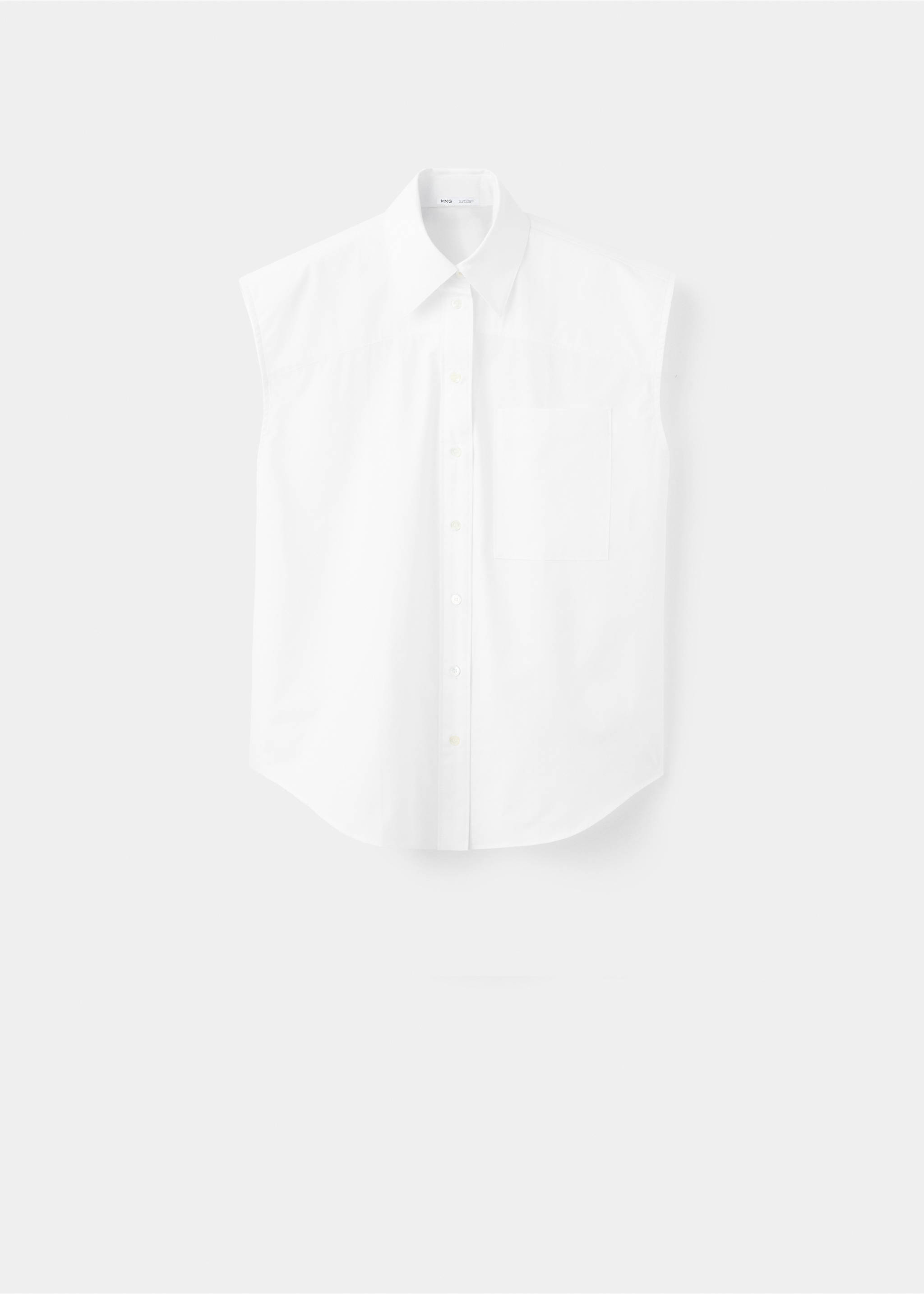 100% cotton sleeveless shirt - Article without model, Off White. Ref: 27039220-00.