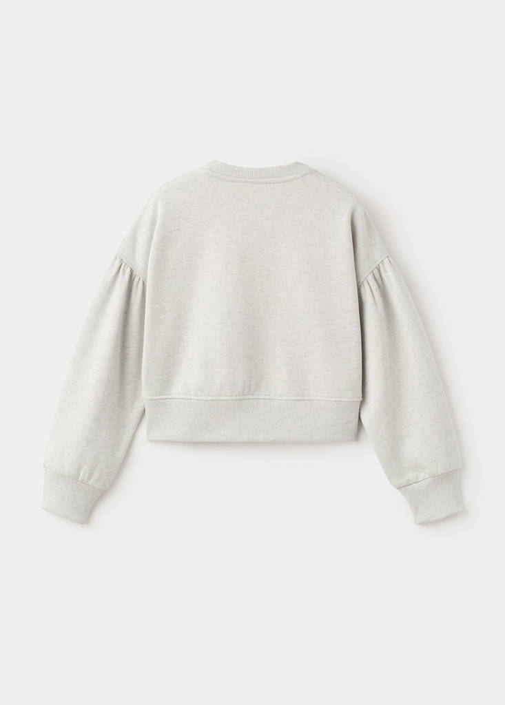 Sweatshirt with rhinestone star embellishments and lurex details — Charcoal