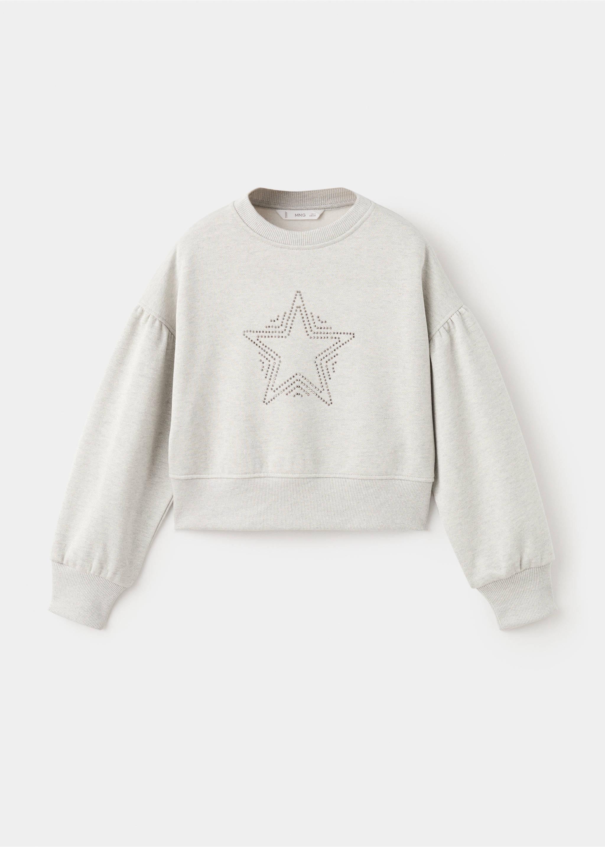 Sweatshirt with rhinestone star embellishments and lurex details - Article without model, Charcoal. Ref: 27041169-00.