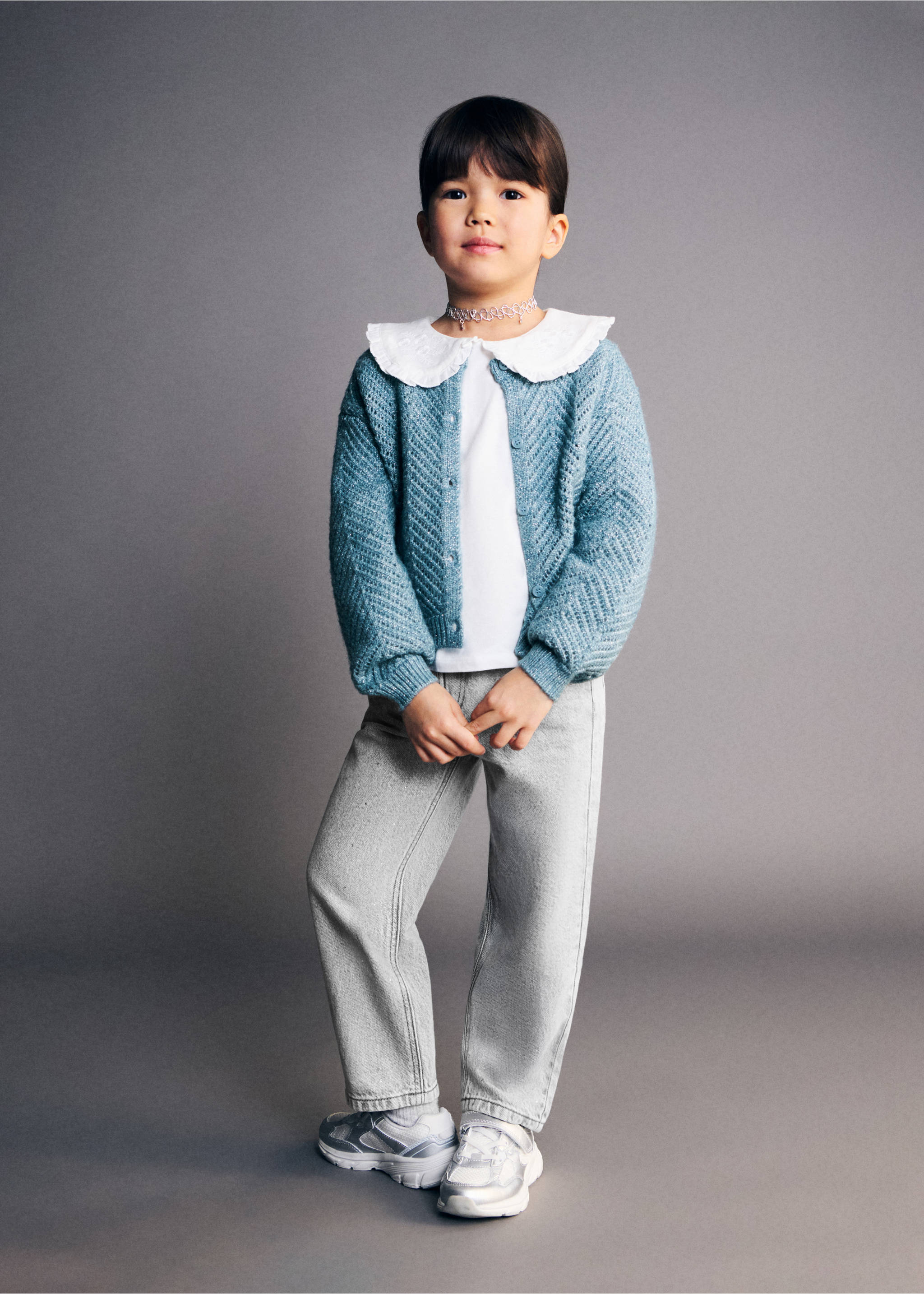 Jeans paperbag strass - Plano general, Gris oscuro. Ref: 27041172-00.