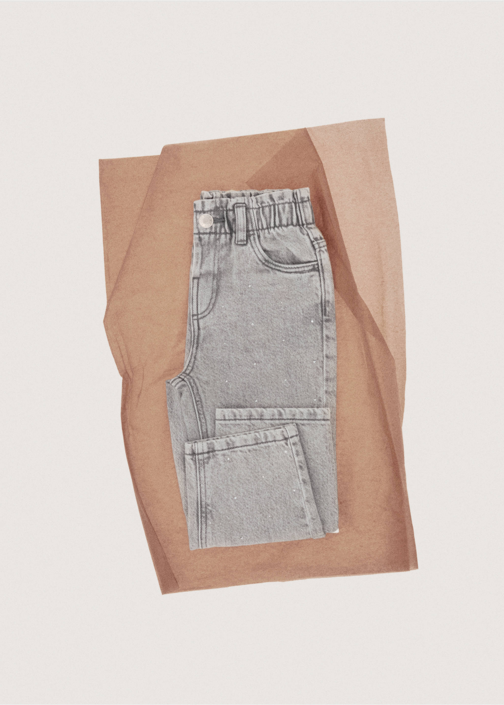 Jeans paperbag strass - Detalle del artículo 7, Gris oscuro. Ref: 27041172-00.