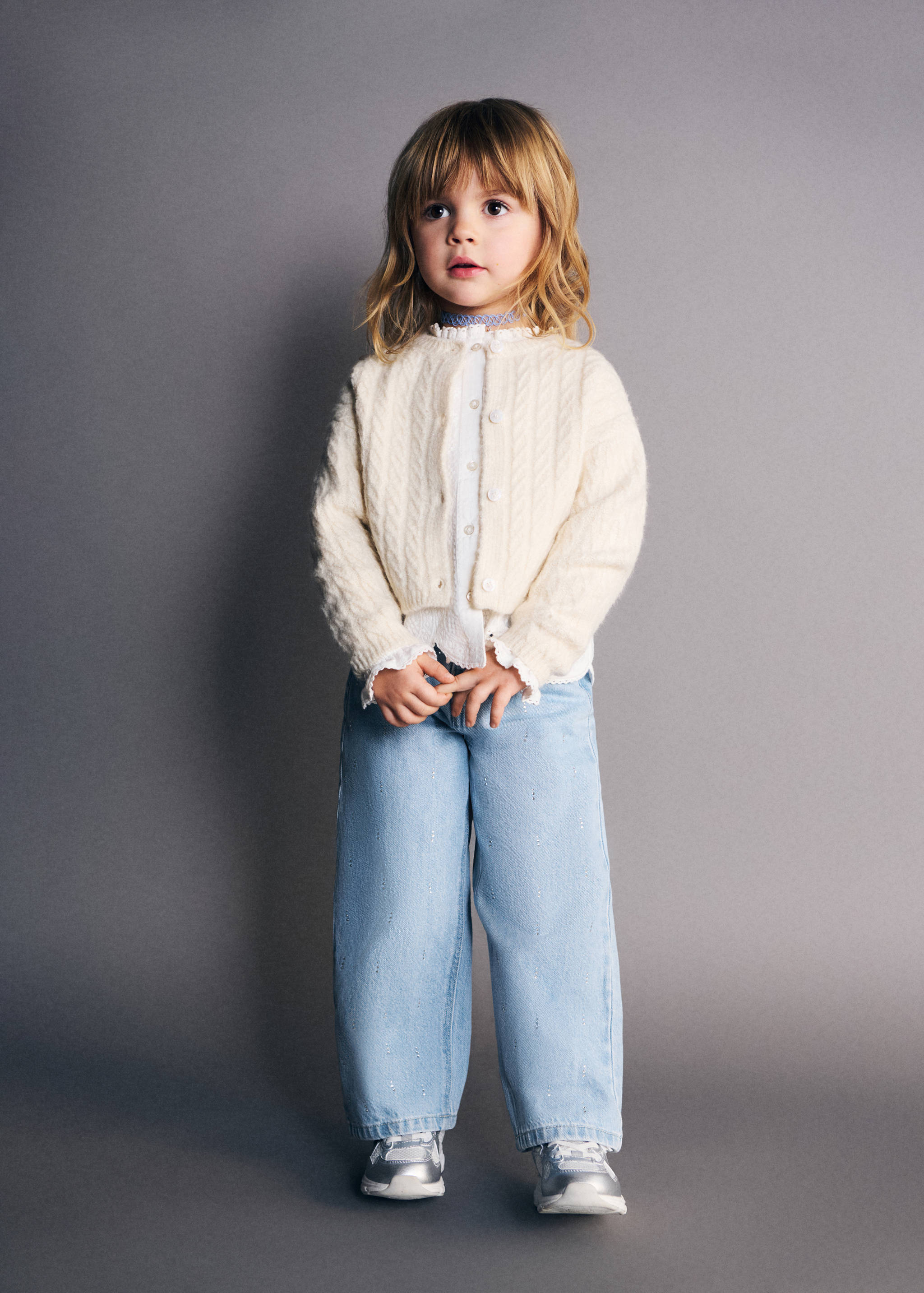 Wide leg jeans with rhinestones - General plane