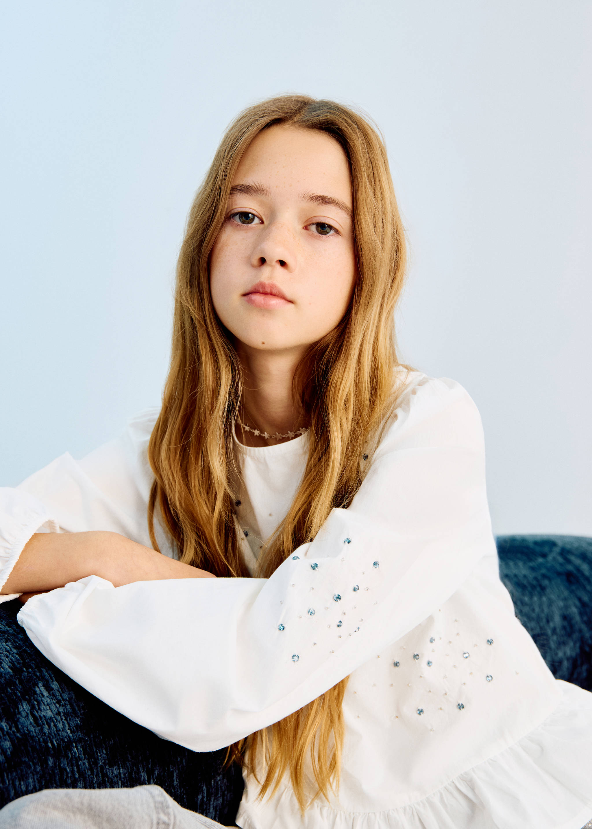 饰珠刺绣衬衫 - null