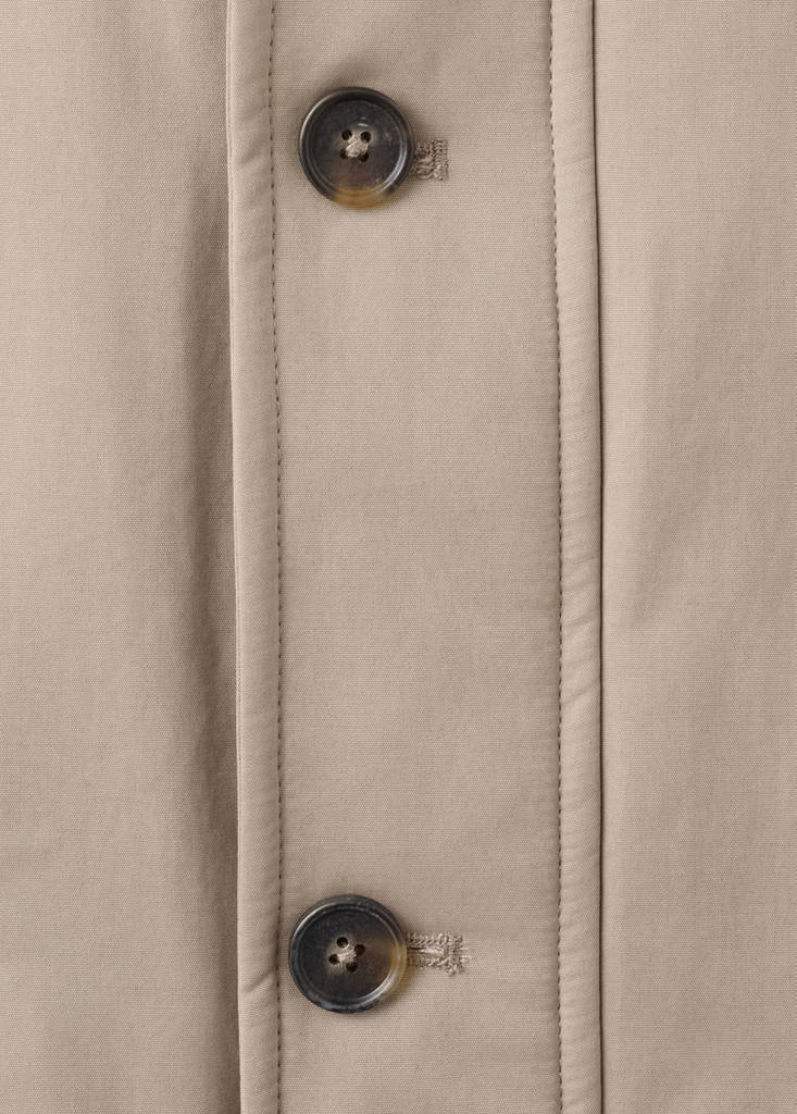 Quilted jacket with shearling-effect collar — Sand