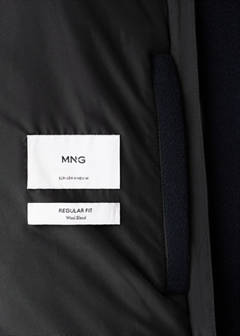 Wool coat with detachable inner collar — Navy 9